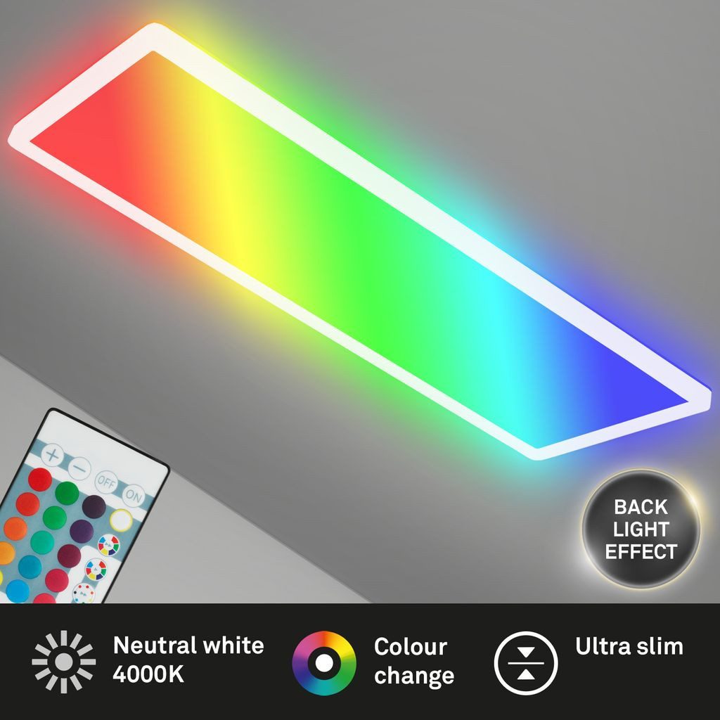 Briloner Leuchten LED Deckenleuchte 7404-016, Dimmfunktion, LED fest integriert, 4000K - Neutralweiß, Deckenlampe, 58x20x3cm, Weiß, 22W, Wohnzimmer, Schlafzimmer, Küche