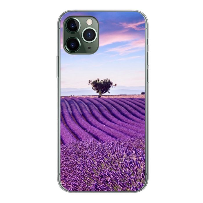 MuchoWow Handyhülle Lavendel - Natur - Lila - Bäume - Blumen Handyhülle Apple iPhone 11 Pro Smartphone-Bumper Print Handy