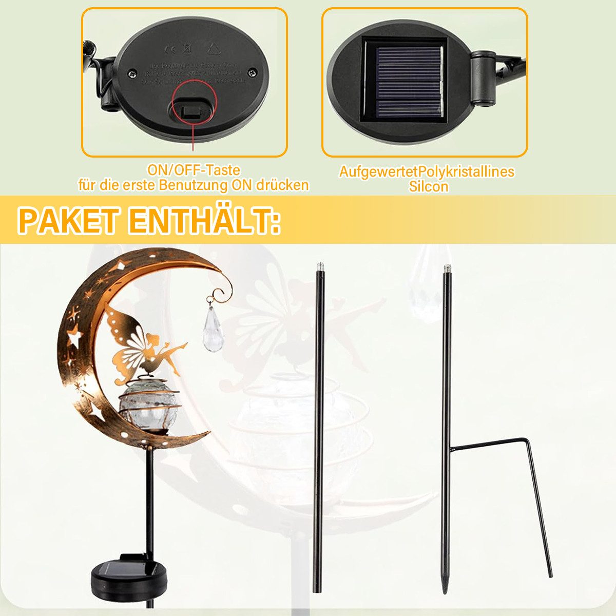 RWEUOQ LED Solarleuchte Garten Solar Flamme günstig online kaufen