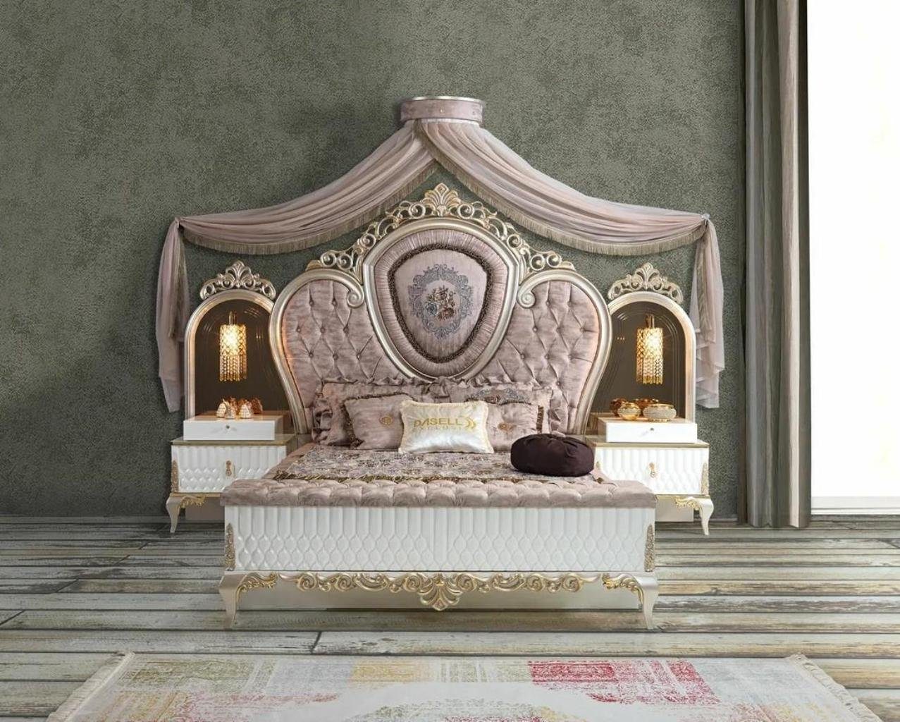 JVmoebel Schlafzimmer-Set Schlafzimmer Set Bett 2x Nachttische Design Luxus neu 3tlg Modern, (3-St., 1x Bett + 2x Nachttische), Made in Europa