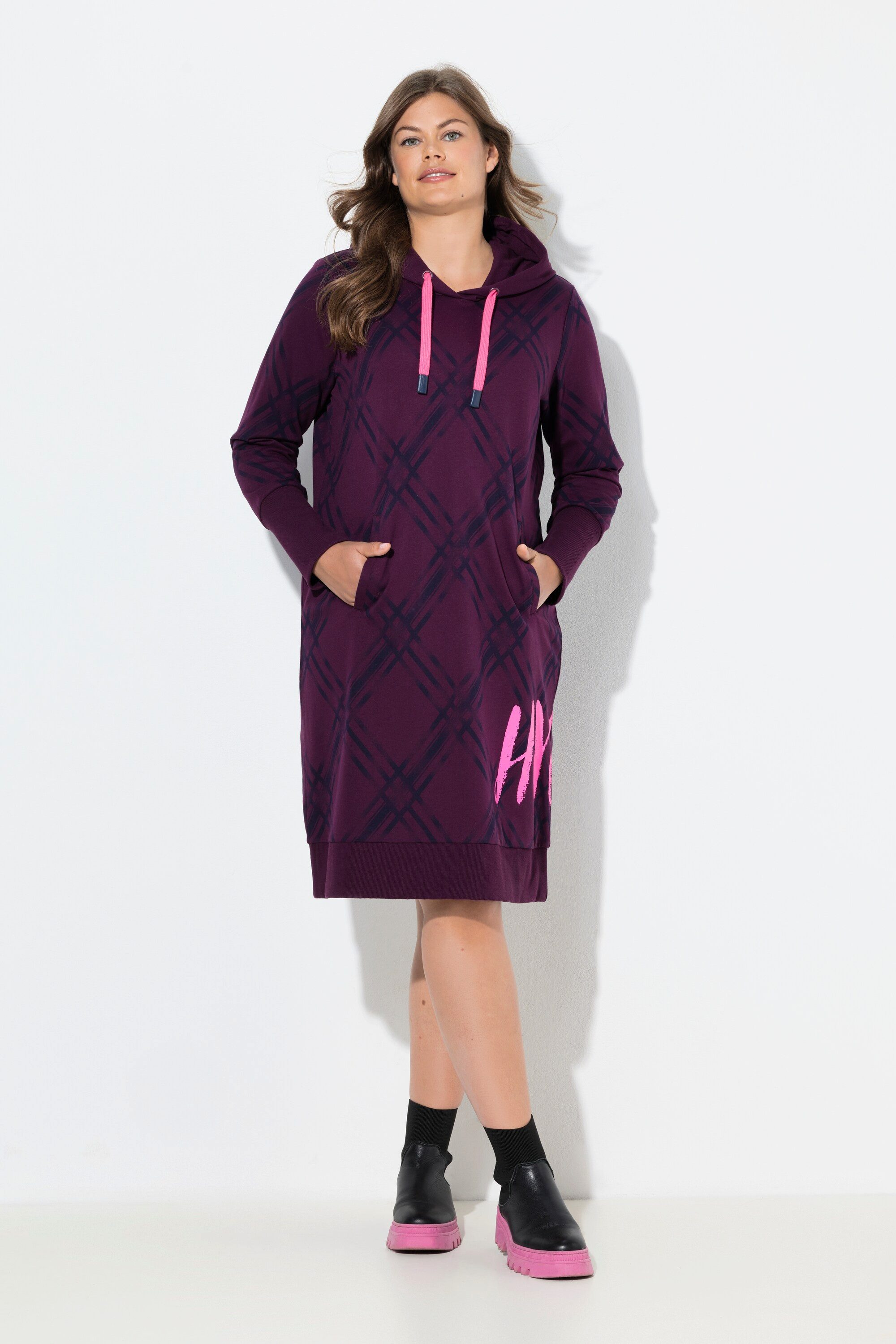 Laurasøn Jerseykleid Sweatkleid Kapuze Langarm günstig online kaufen