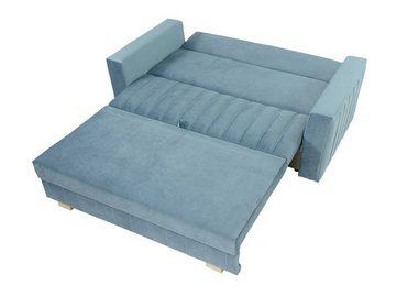 MIRJAN24 Schlafsofa Viva Glam III, mit Bettkasten und Schlaffunktion, 3 Sitzer Polstersofa inkl. Kissen, Wohnlandschaft