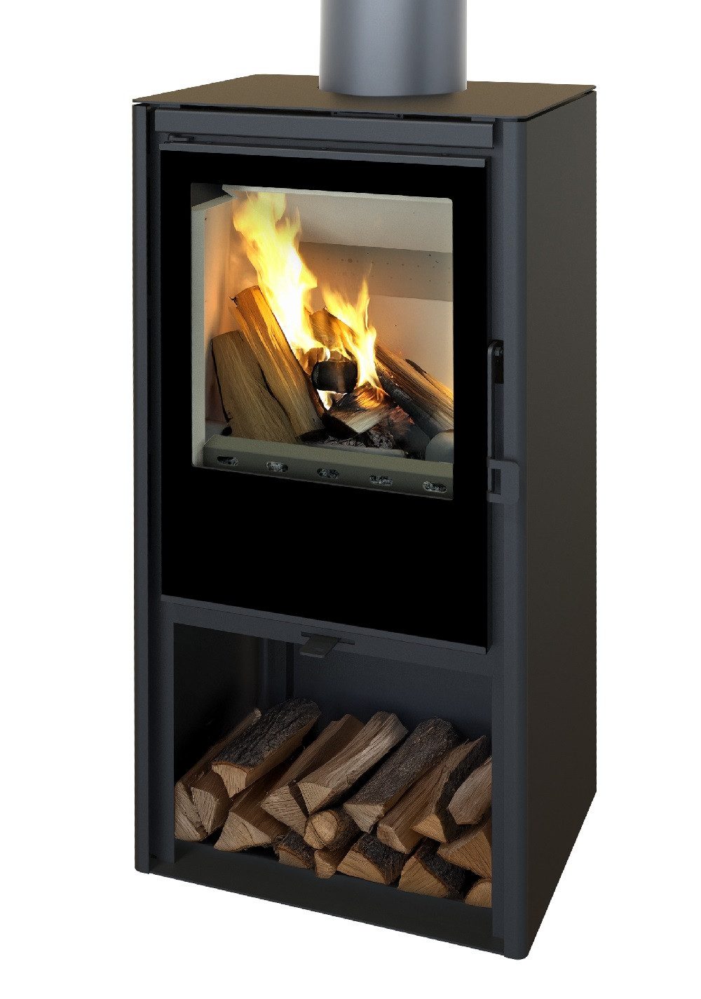 Kaminofen OSLO schwarz mit Designglas - 5,6 kW