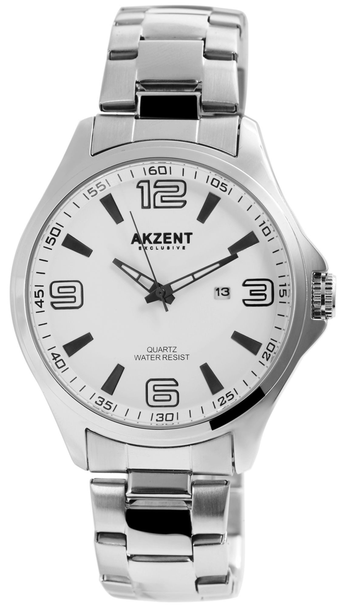 AKZENT Quarzuhr Adel AKZENT EXCLUSIVE Herrenuhr mit Edelstahlband, Herrenuhr Edelstahl