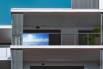 MuchoWow Balkonsichtschutz Meer - Sonne - Himmel (1-St) Balkonbanner, Sichtschutz für den Balkon, Robustes und wetterfest