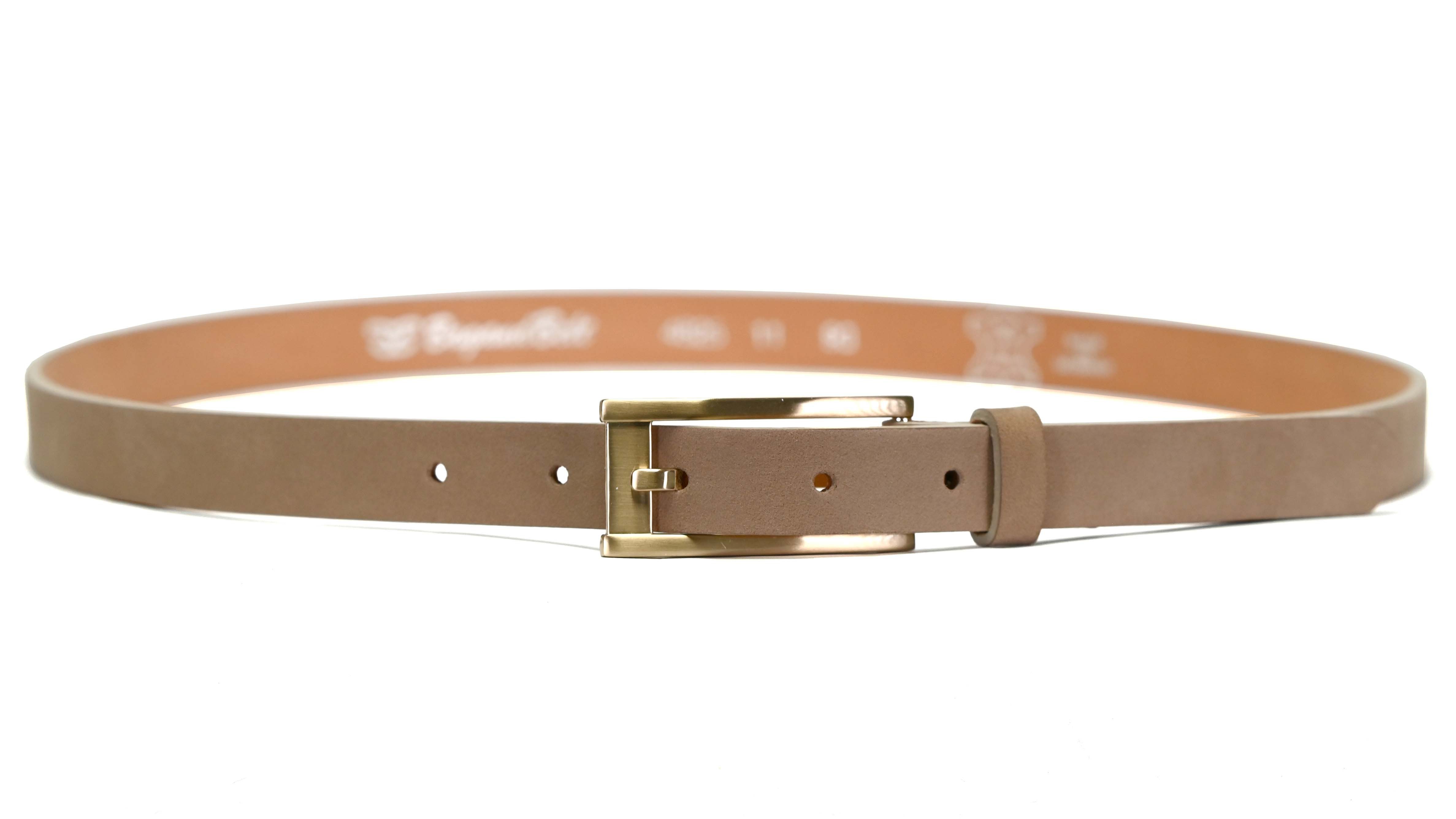 Bag & Belt Ledergürtel 2 cm Nubuk-Gürtel mit Messingschließe