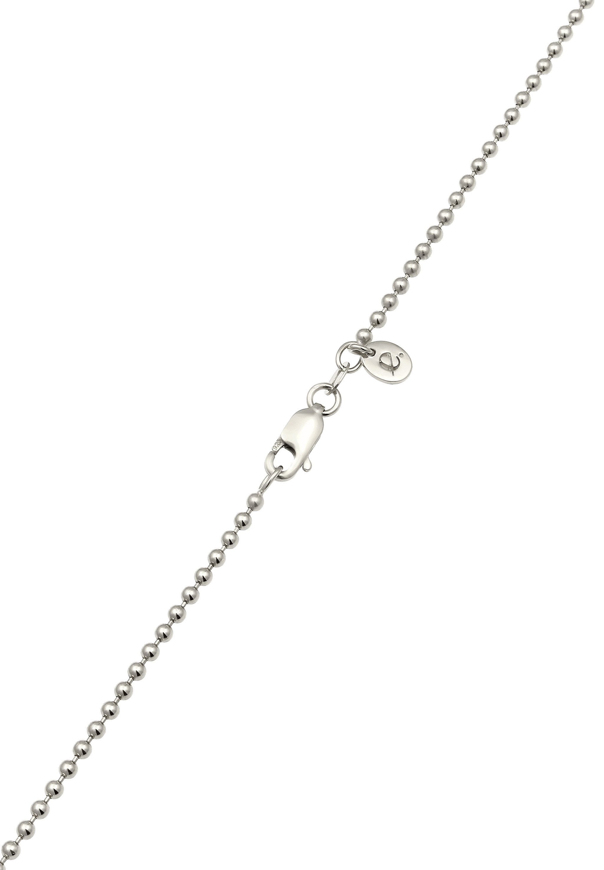 Elli Premium Kette mit Anhänger Kugelkette mit Zirkonia Weiß 925 Sterling Silber