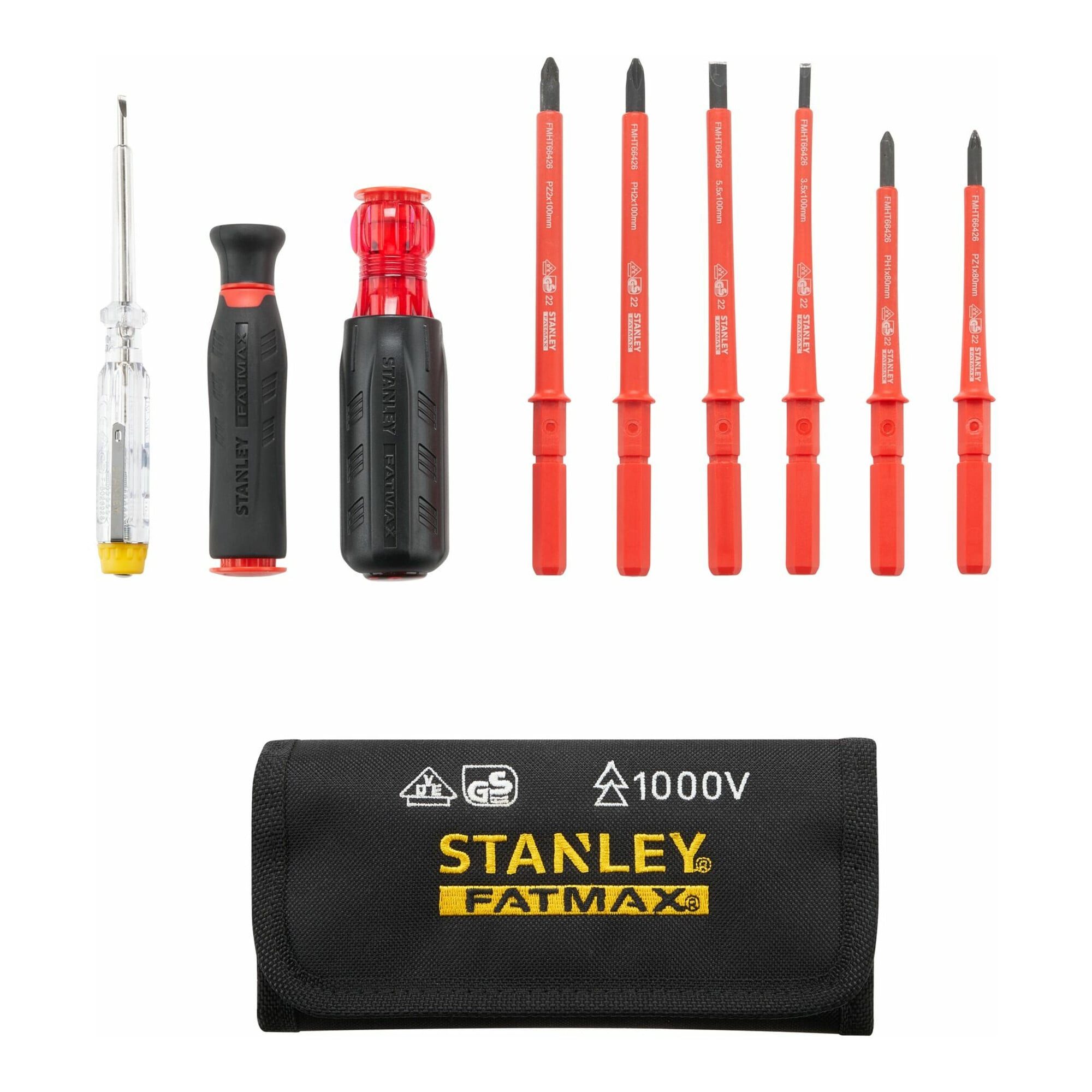STANLEY Schraubendreher Stanley Schraubendreher-Set Multi-Bit 1000V