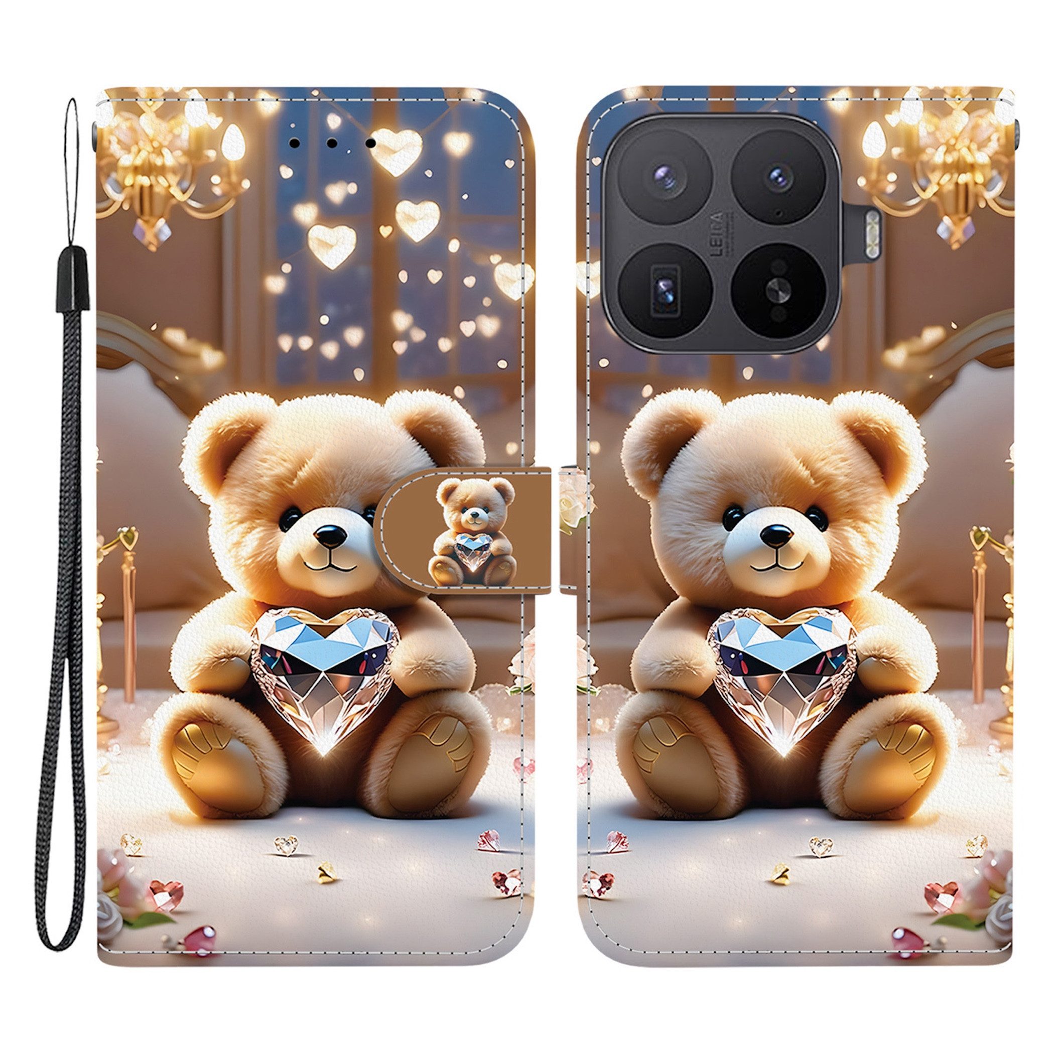 Wigento Handyhülle Booktasche Kunstleder Xiaomi 17T Pro Klapphülle Kartenfach Motiv 10 6,83 Zoll, Magnetverschluss, Standfunktion, Kartenfach
