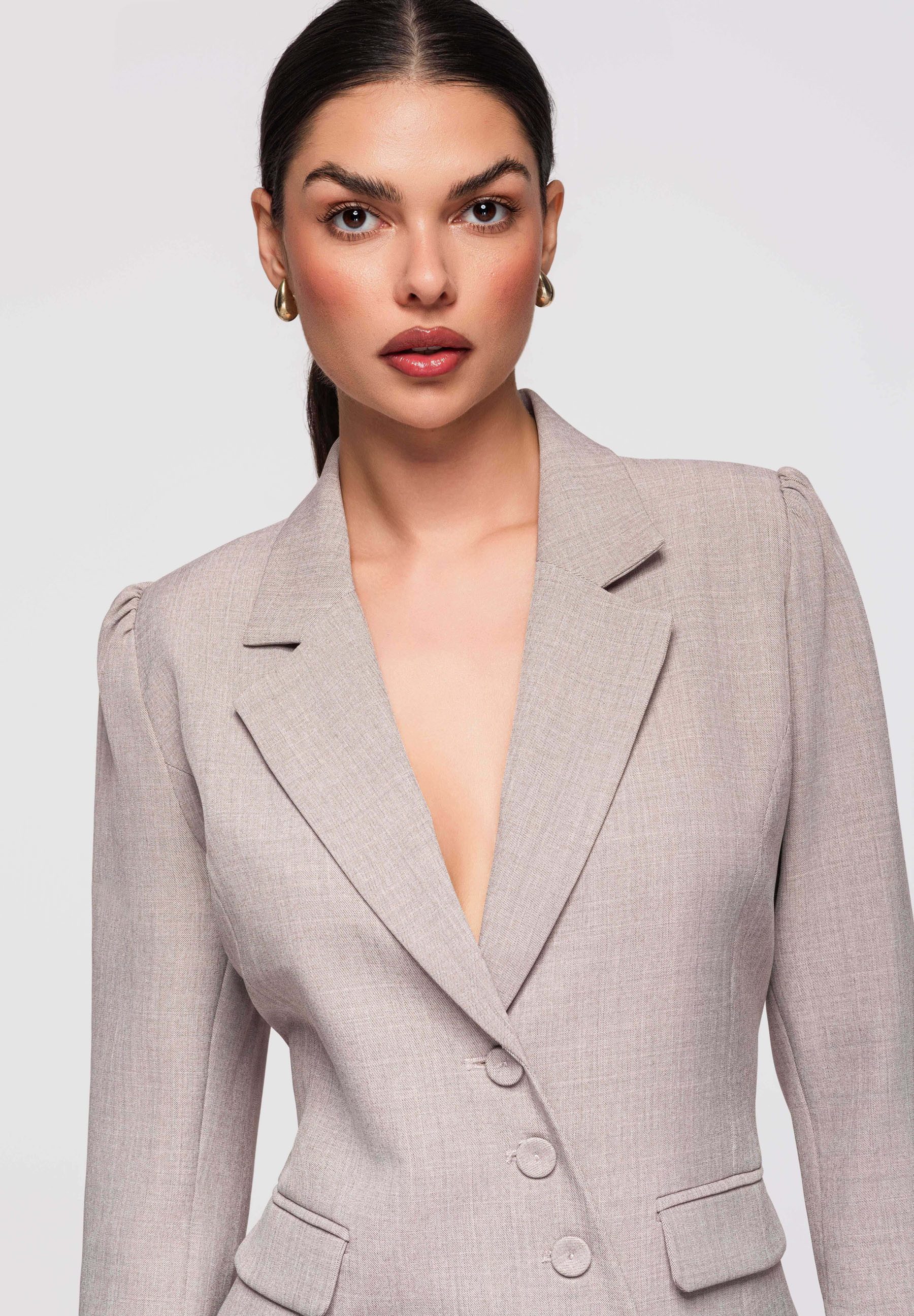 OMBRE Abendkleid Damen Etuikleid Minikleid V-Ausschnitt Cocktailkleid (kein Set, 1-tlg) Asymmetrischer Vorderseite mit Falte