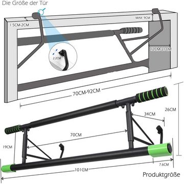 ISE Klimmzugstange ISE Faltbare Multifunktions Fitness Klimmzugstange für Türrahmen ohne Schrauben/Bohren,Heimfitnessgeräte für Krafttraining,Power Rope und Ganzkörpertraining