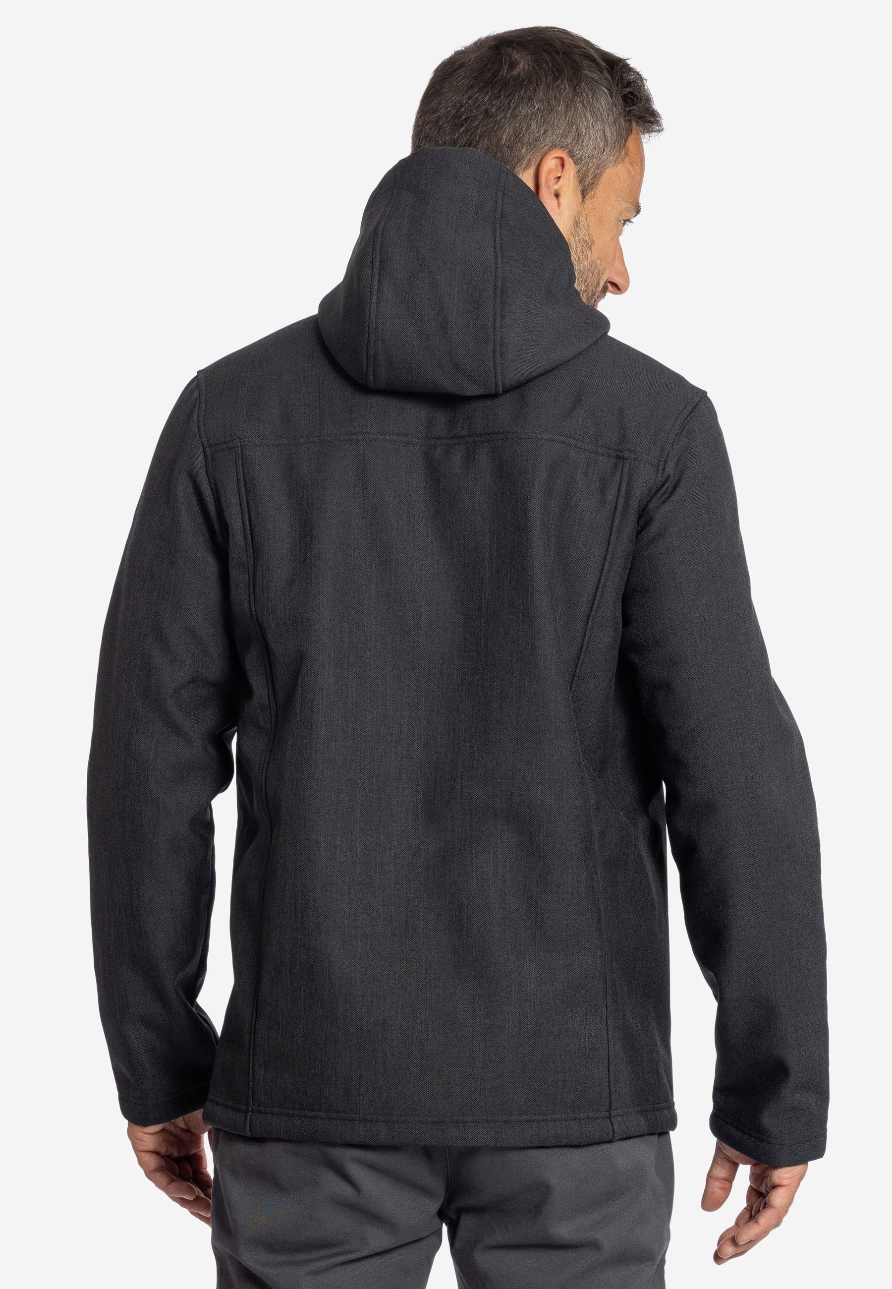 mit anthra black Kapuze Base wärmend wasserabweisend - Softshelljacke Elkline