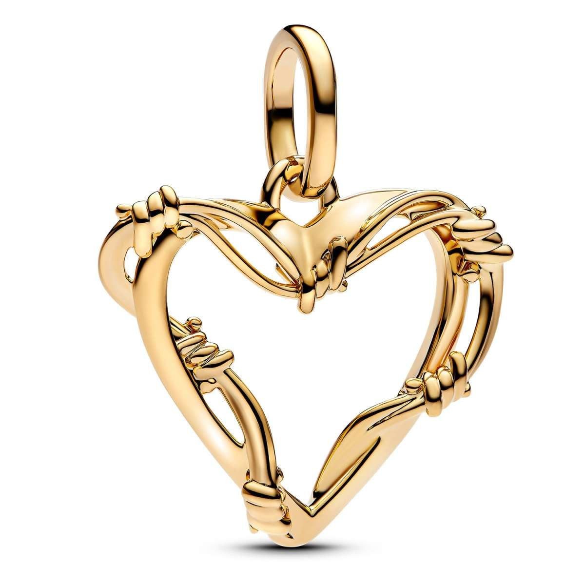 Pandora Herzanhänger 762526C00, Anhänger Goldfarben Herz mit Stacheldraht