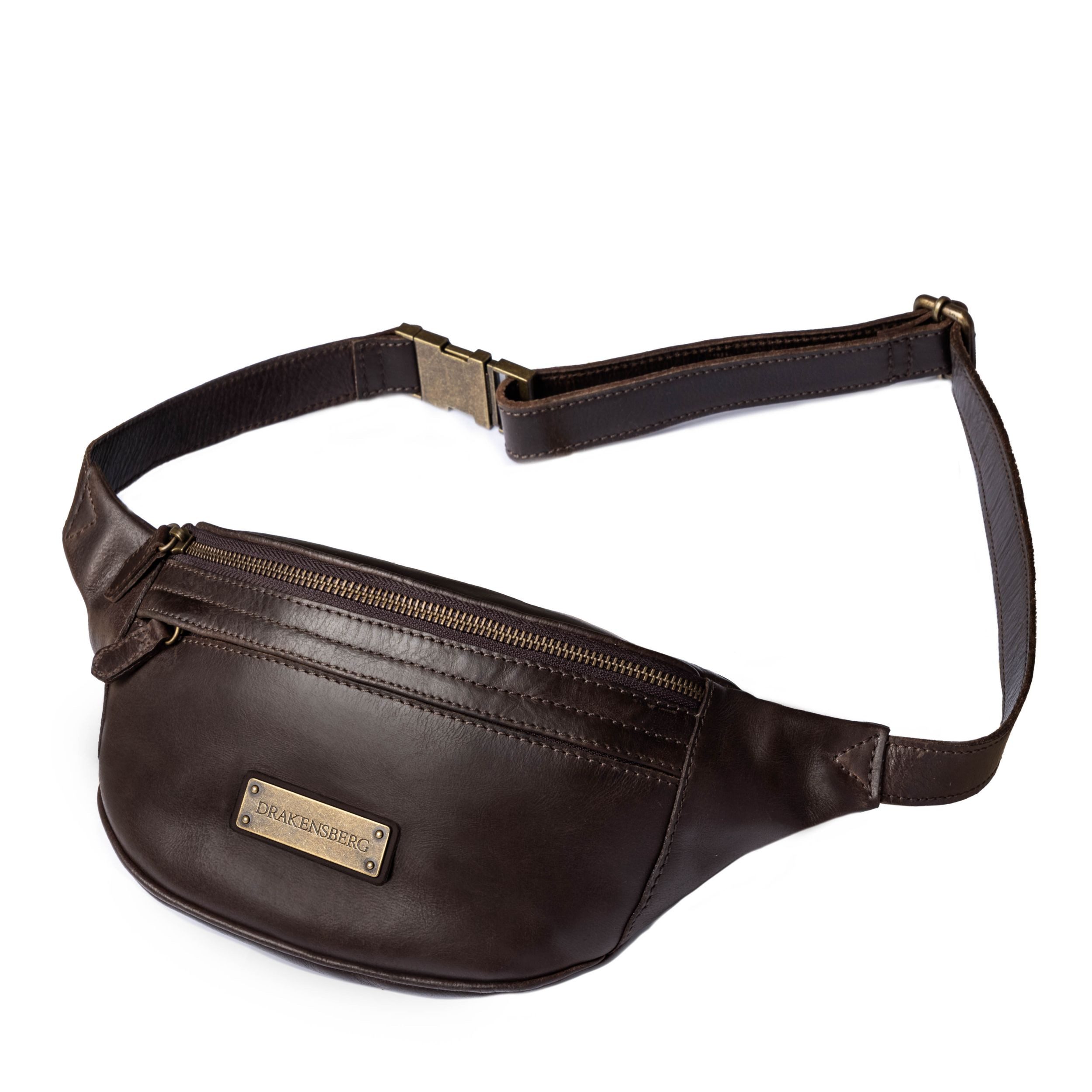 DRAKENSBERG Bauchtasche »Mel« (L) Kaffee-Braun, Damen, Herren, elegante Hüfttasche, Gürteltasche, Sling Bag aus Leder