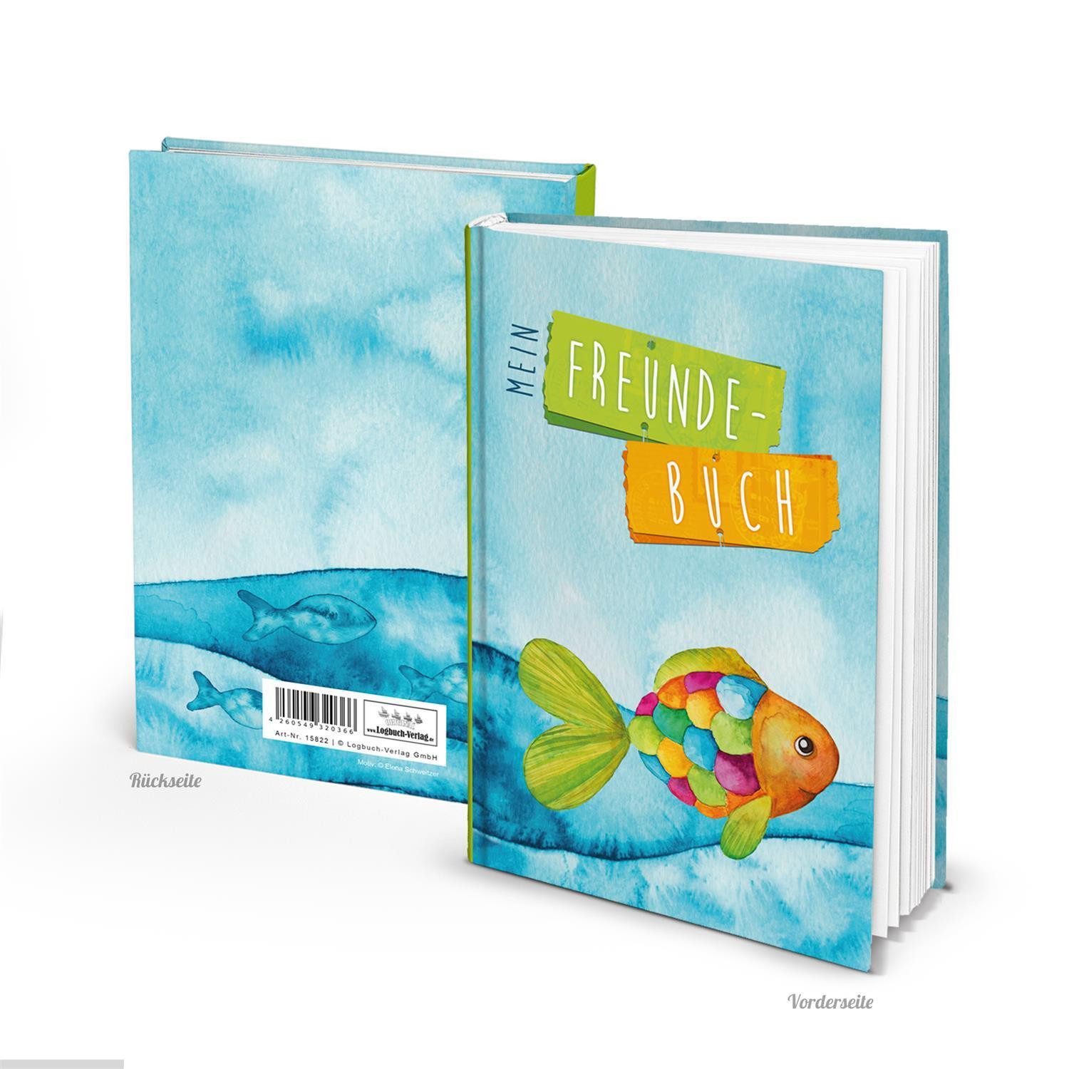 Logbuch-Verlag Dekofigur Maritimes Freundschaftsbuch Freundebuch Freunde DIN A5 HARDCOVER Fisch