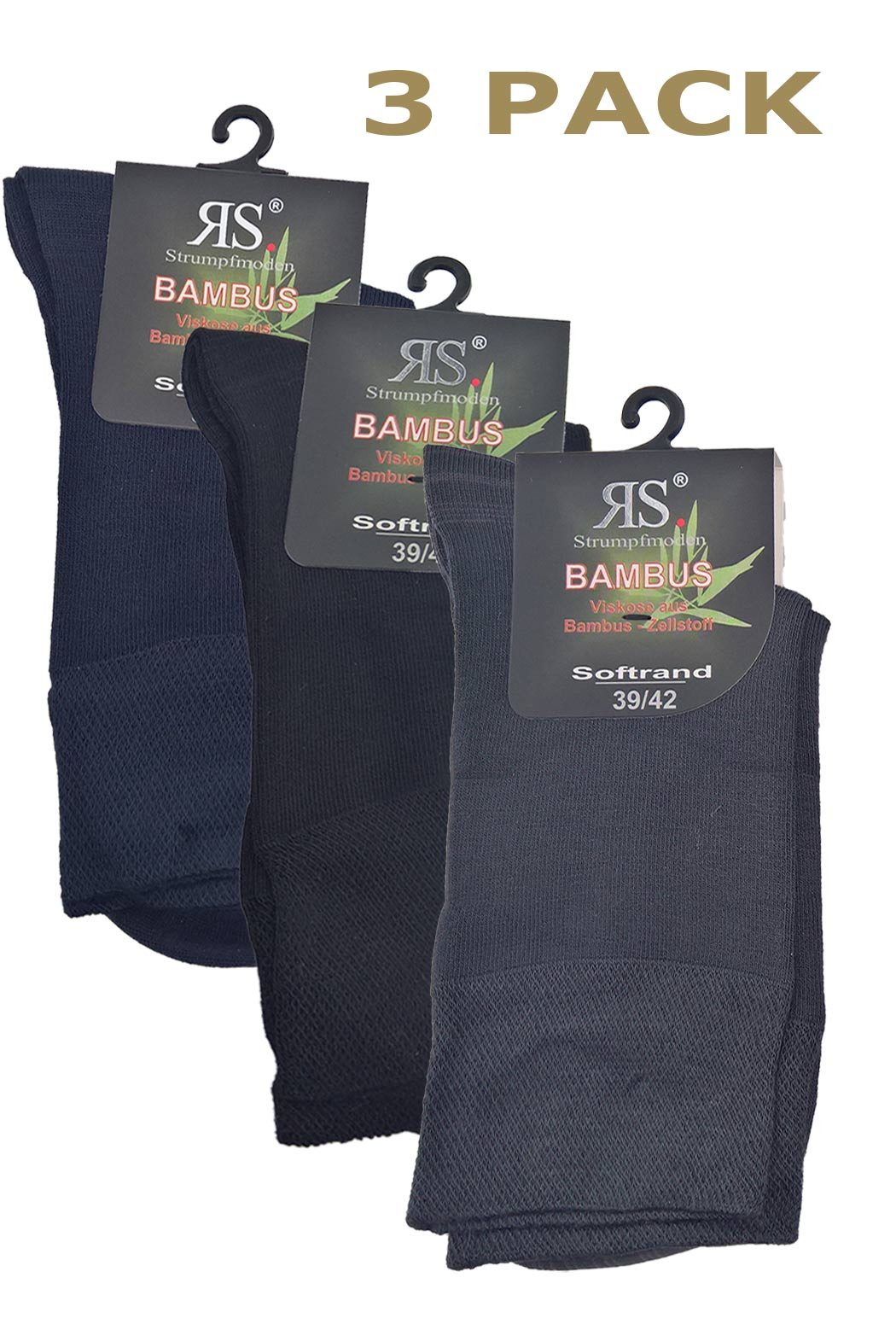 Riese Strümpfe Basicsocken Harmony Bambus Socken in 3er Pack (Spar-Pack, 3-Paar, 3er-Pack) elegant