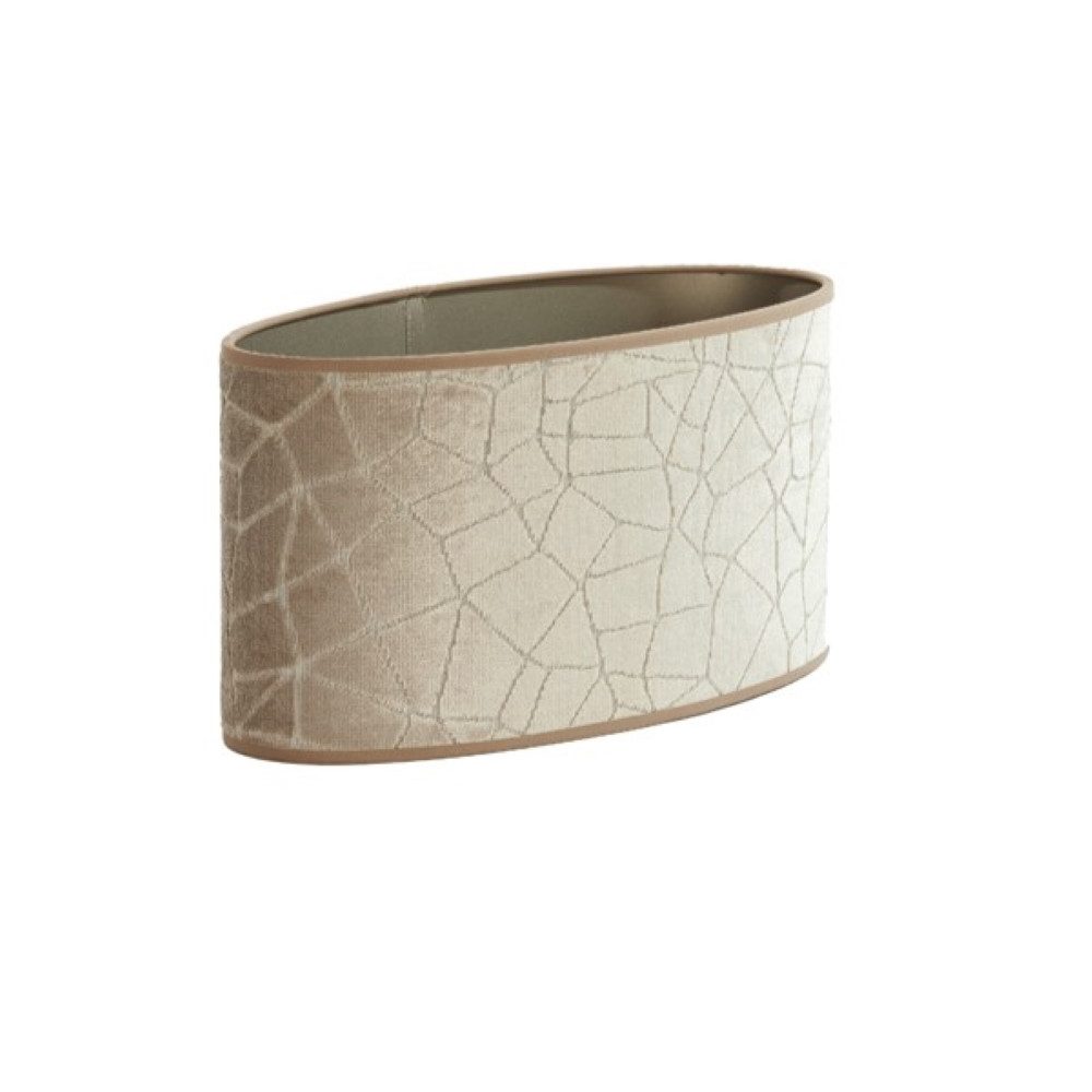 Dirk Davids Leuchten GmbH Lampenschirm Lampenschirm Oval Textil Samt-Optik in Beige Taupe 38-38-19cm – Bild 2 von 5