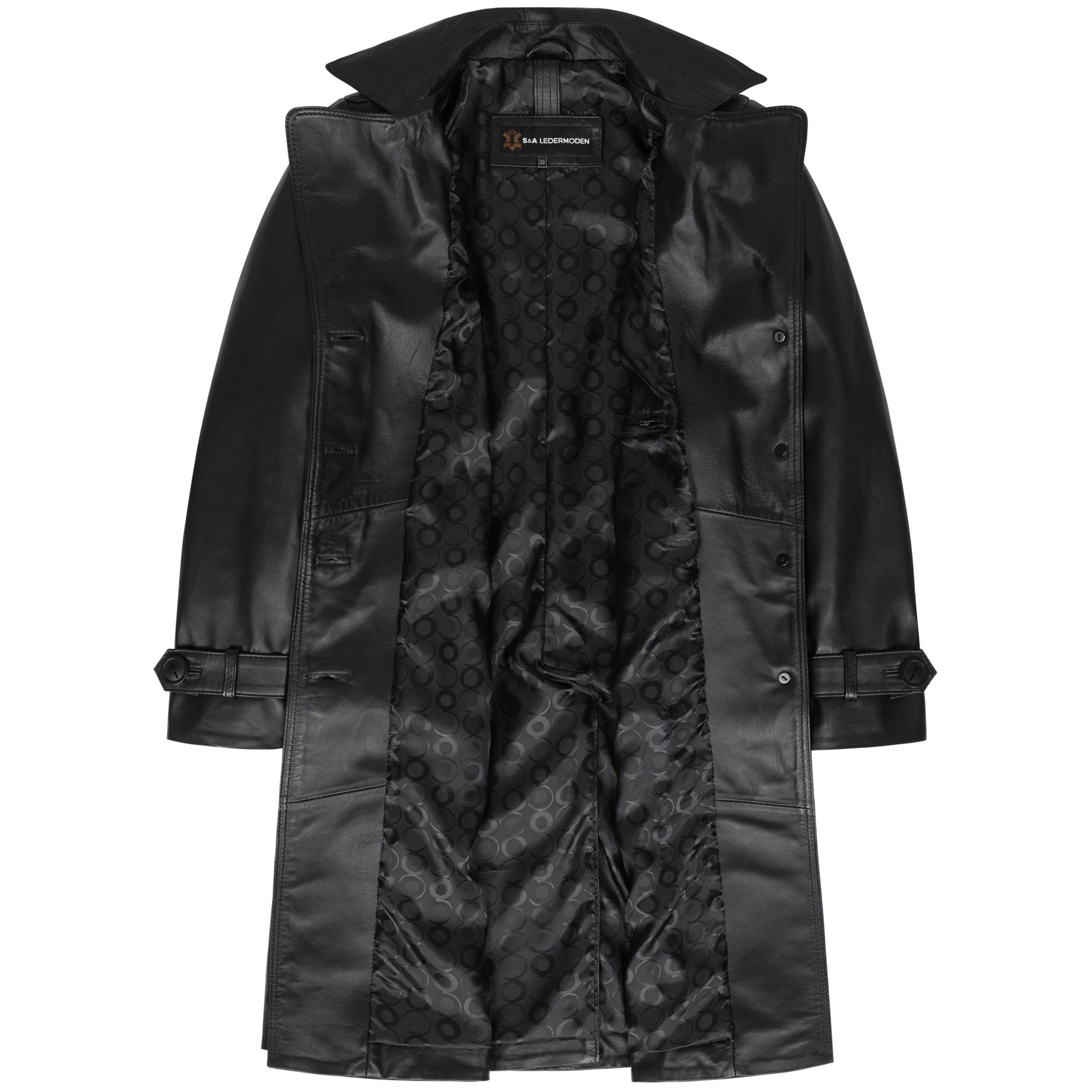 Mouflon Lederjacke Camila Einreihiger Ledertrenchcoat aus echtem, softem Lammnappa-Leder.