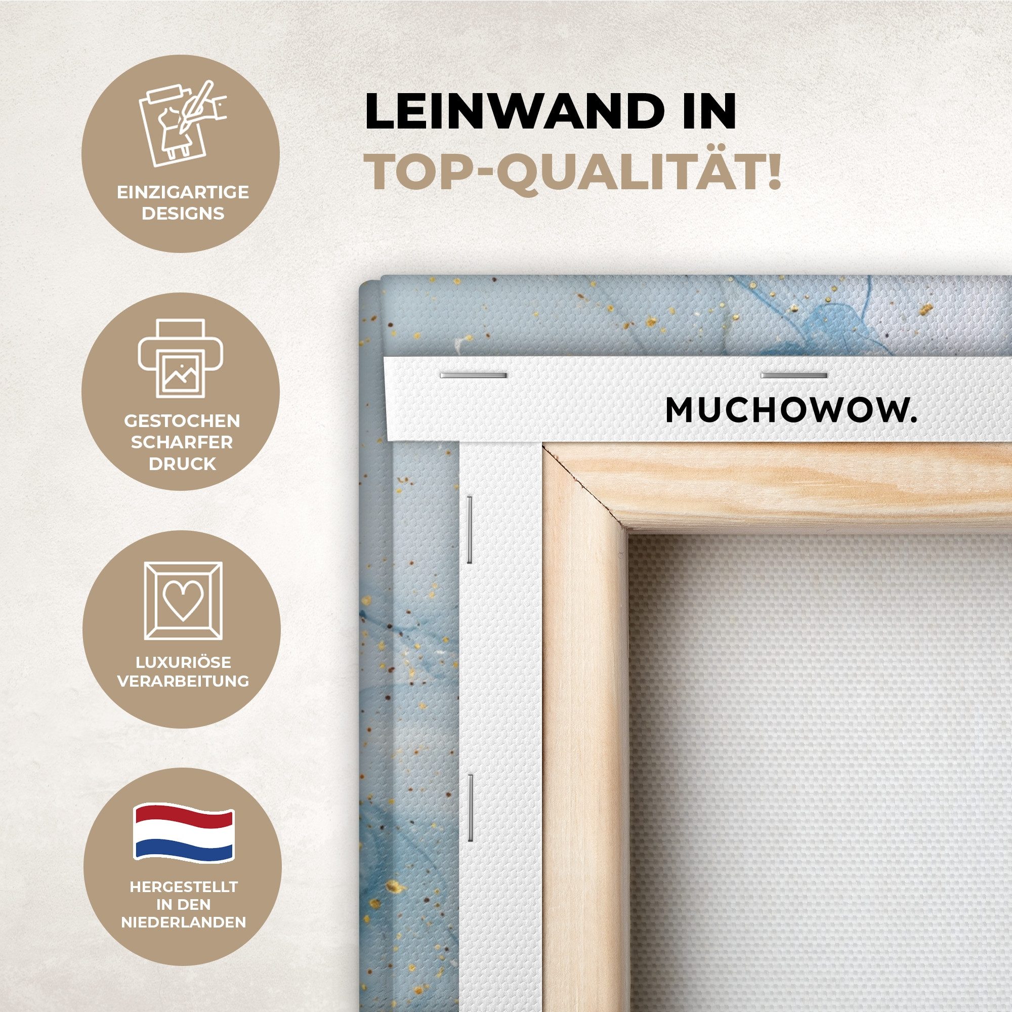 OneMillionCanvasses® Leinwandbild Blumen - Blau - günstig online kaufen