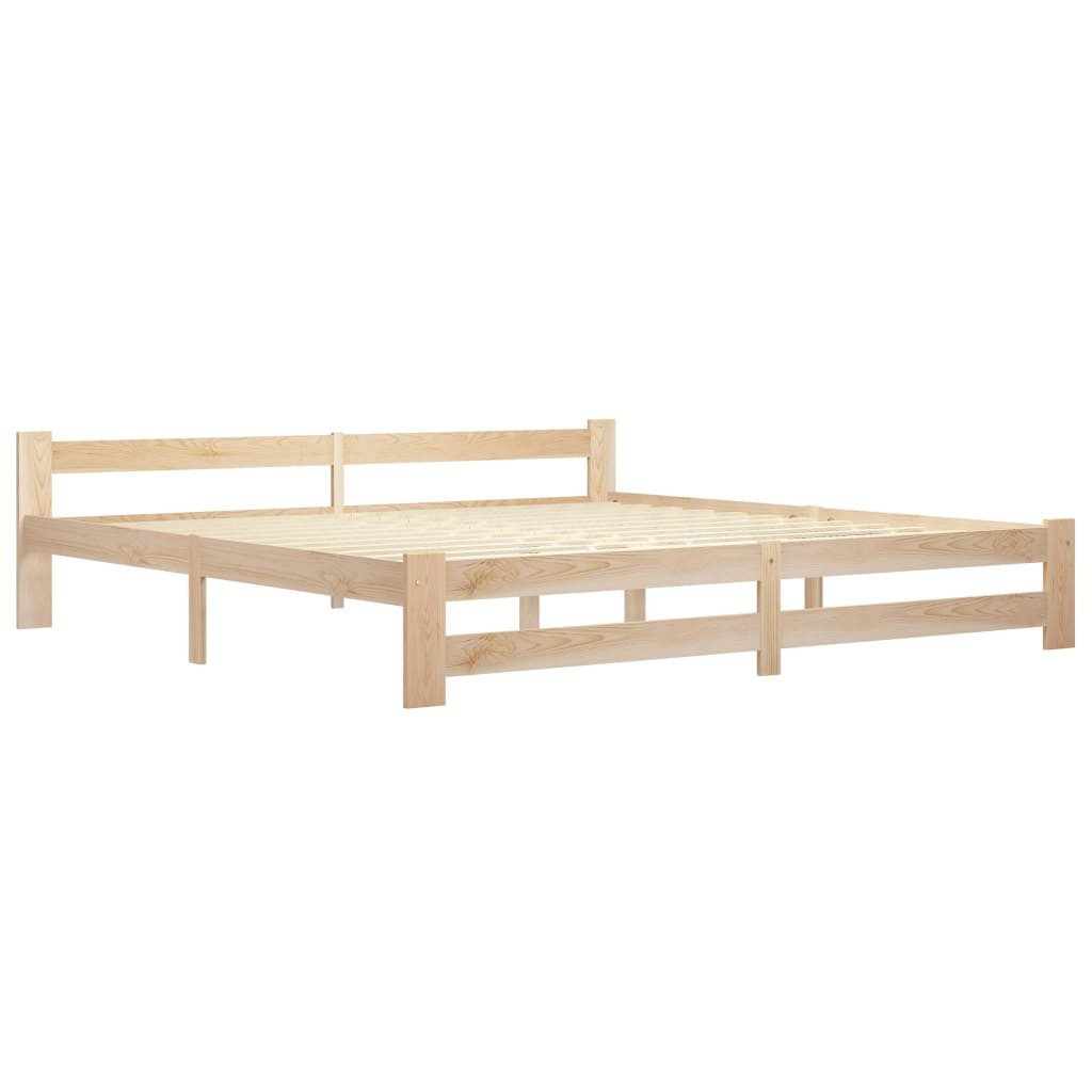 vidaXL Bettgestell 200 x 200 cm Massivholzbett Kiefer 200x200 cm Doppelbett Bett Bettrahm