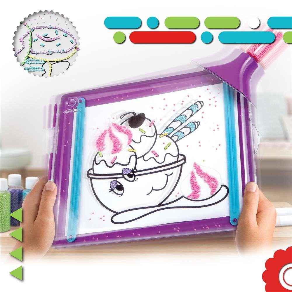 Kreativset bunten Sprinkle, und Kleber, Kids Zeichenset Art Board Set mit Discovery Shake Schablonen Streusel and