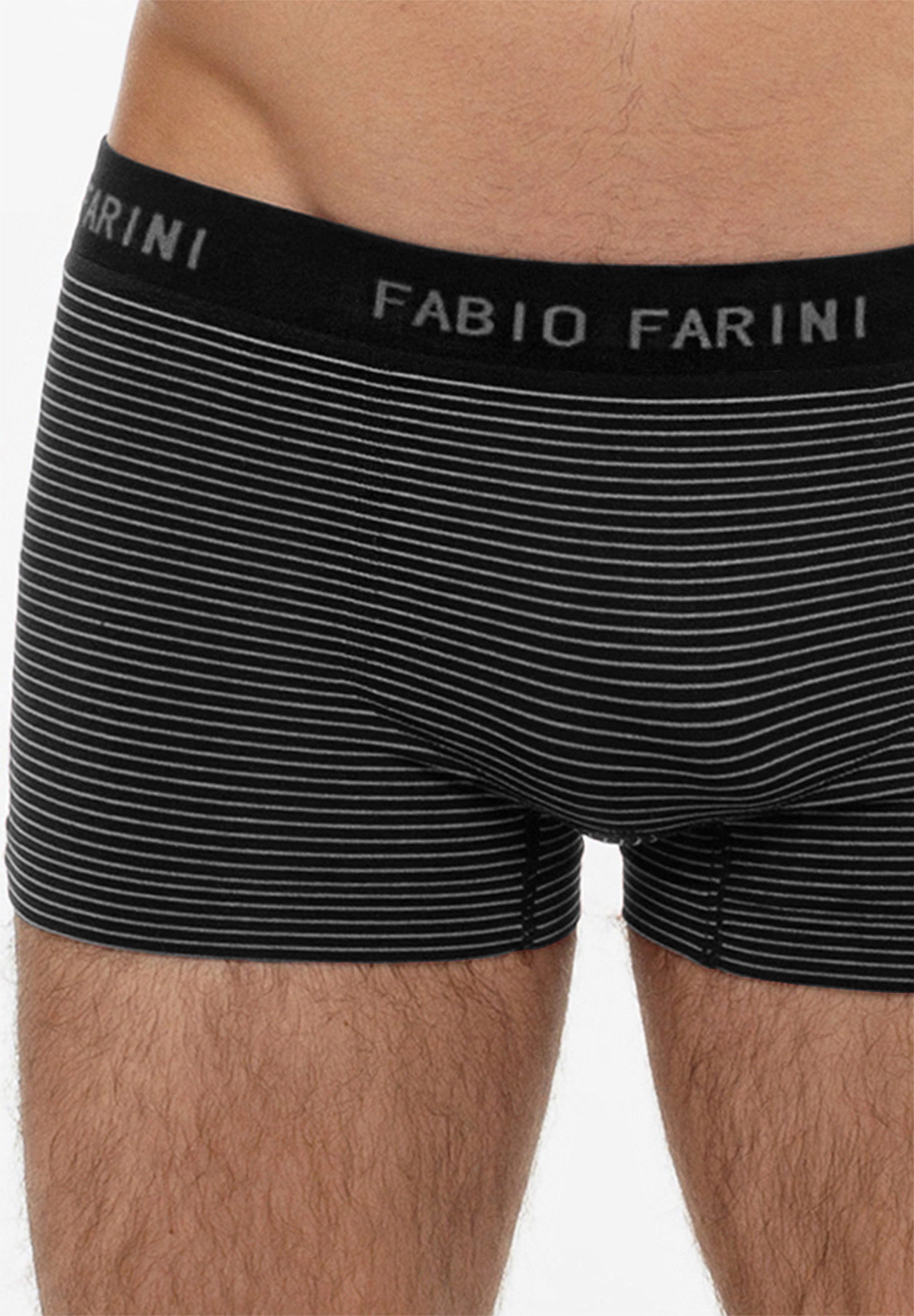 Fabio Farini Boxershorts Herren Unterhosen - Männer Retroshorts aus weicher Microfaser (4-St) im sportlichen Look mit Logoschriftzug