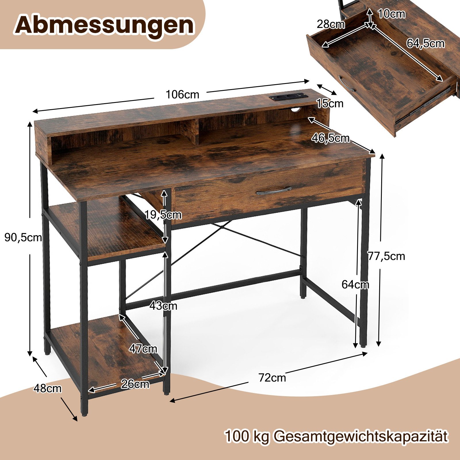 COSTWAY Computertisch