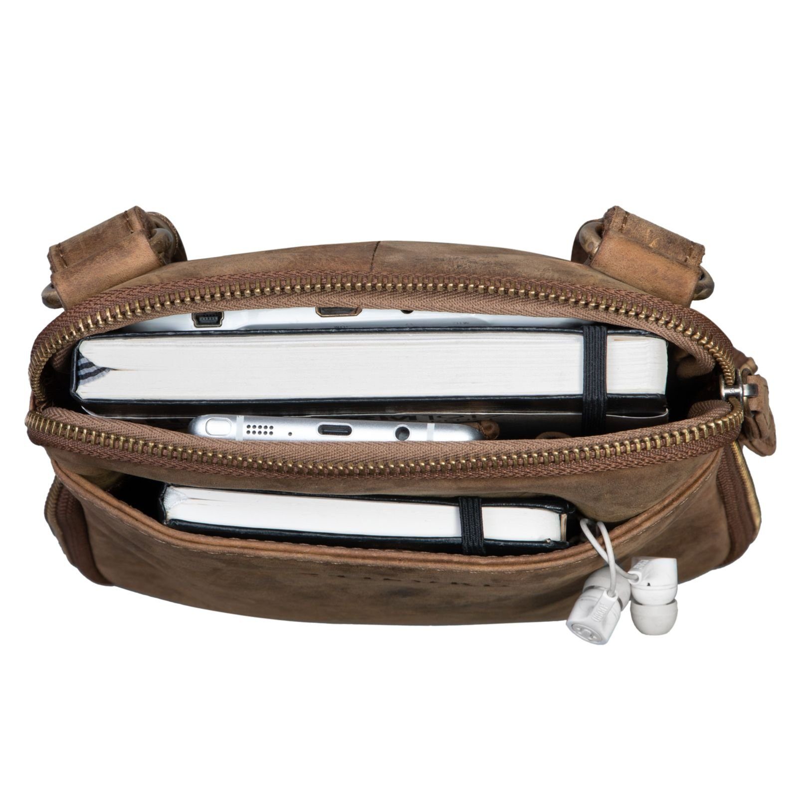 STILORD Schultertasche "Carson" Kleine Herren Leder Tasche – Bild 4 von 5