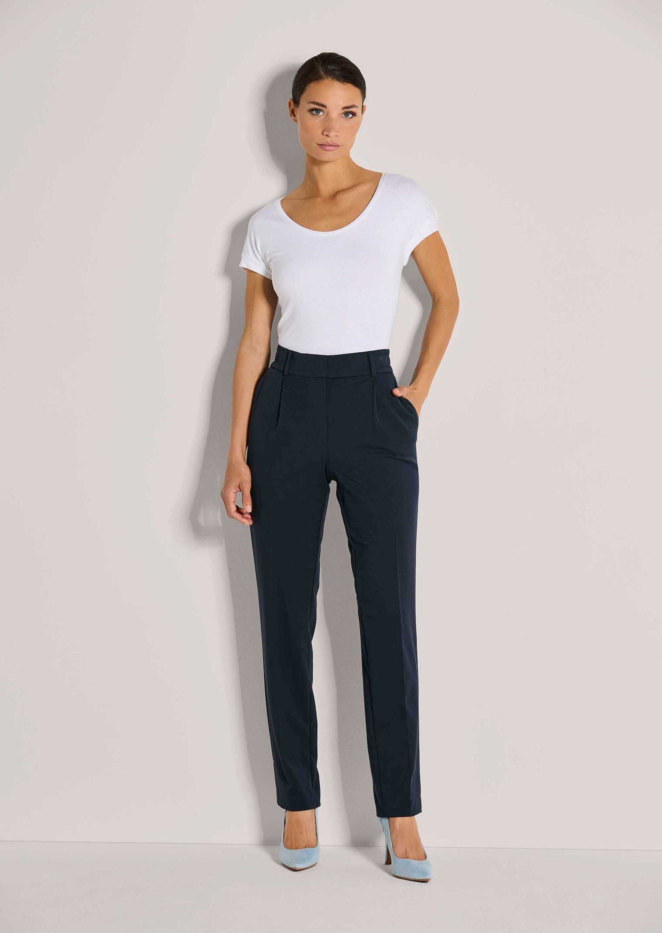 Bundfaltenhose Konische Businesshose mit Stretch-Komfort