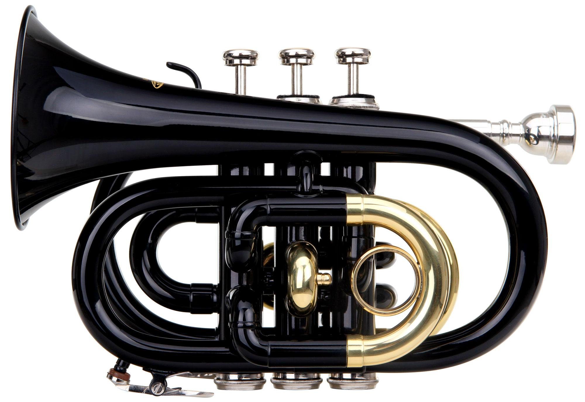 Classic Cantabile Trompete TT-400 Taschentrompete Bb, inkl. Koffer & Mundstück, Trompete im Taschenformat, Schallbecher: 93 mm