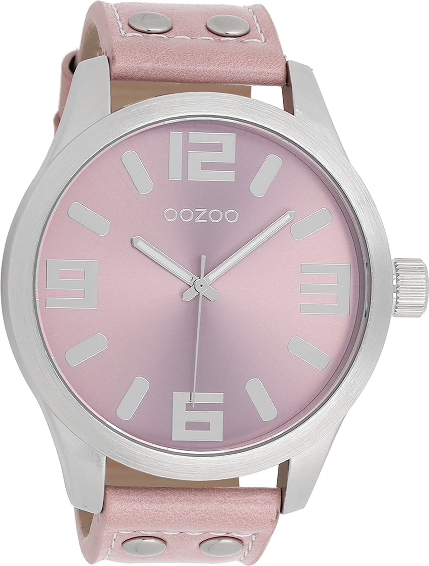 OOZOO Quarzuhr Oozoo Herren Armbanduhr Timepieces Analog, (Analoguhr), Herrenuhr rund, extra groß (ca. 51mm) Lederarmband, Fashion-Style