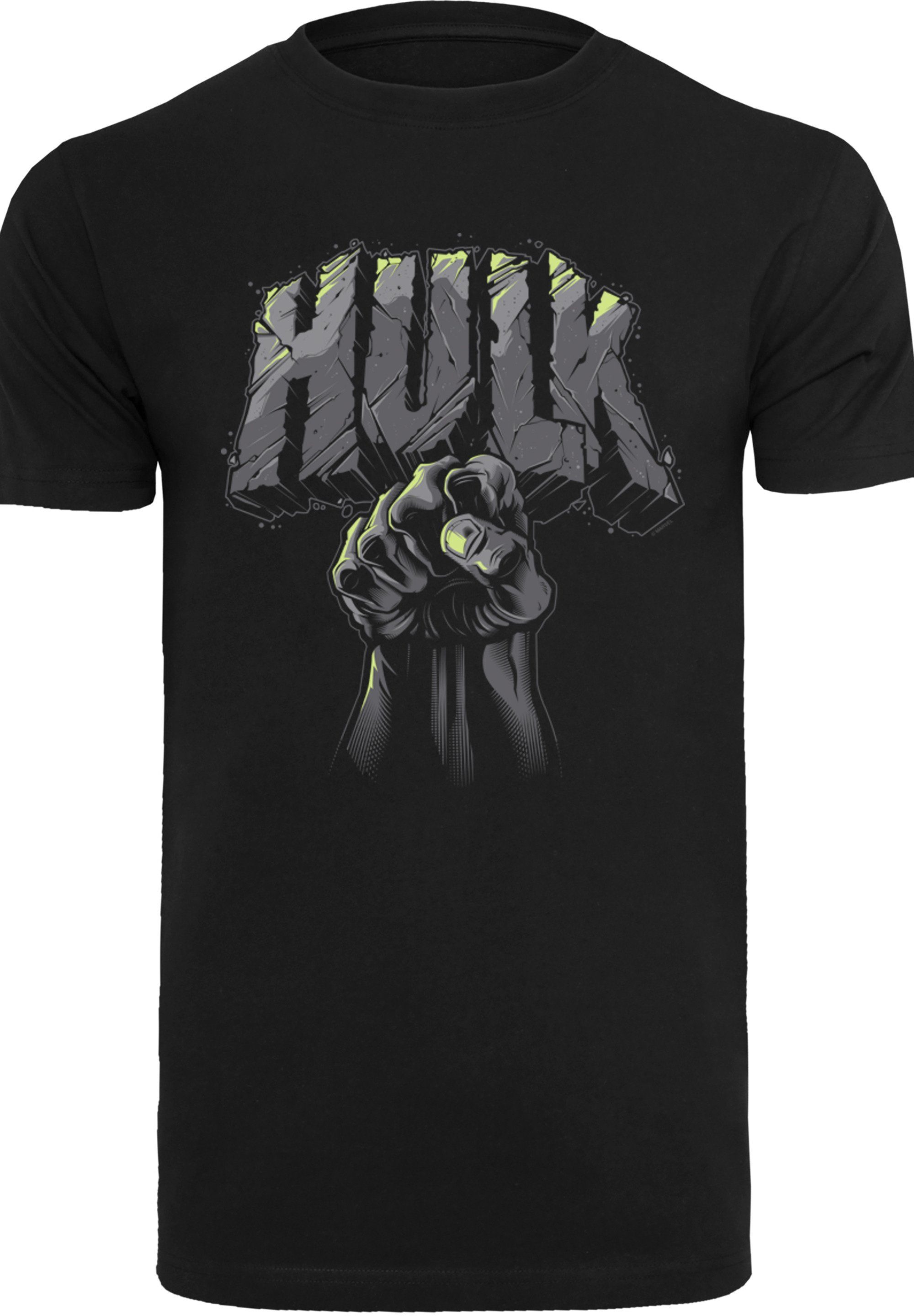 F4NT4STIC T-Shirt T-Shirt \'Marvel Hulk Punch Logo\' Herren,Premium Merch ,Regular-Fit,Basic,Logo Print