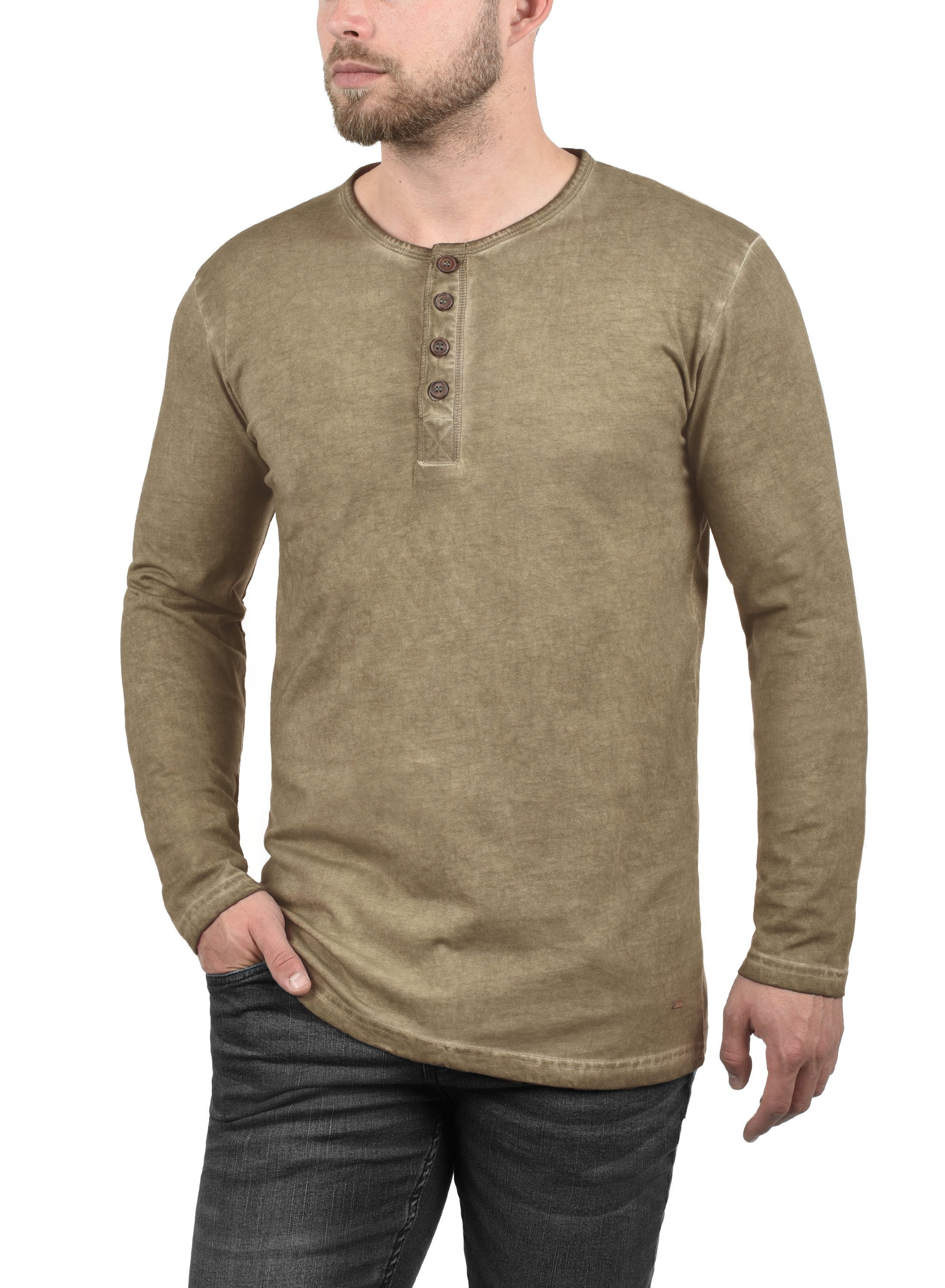 !Solid Rundhalsshirt SDTimur Longsleeve mit Used-Look Waschung