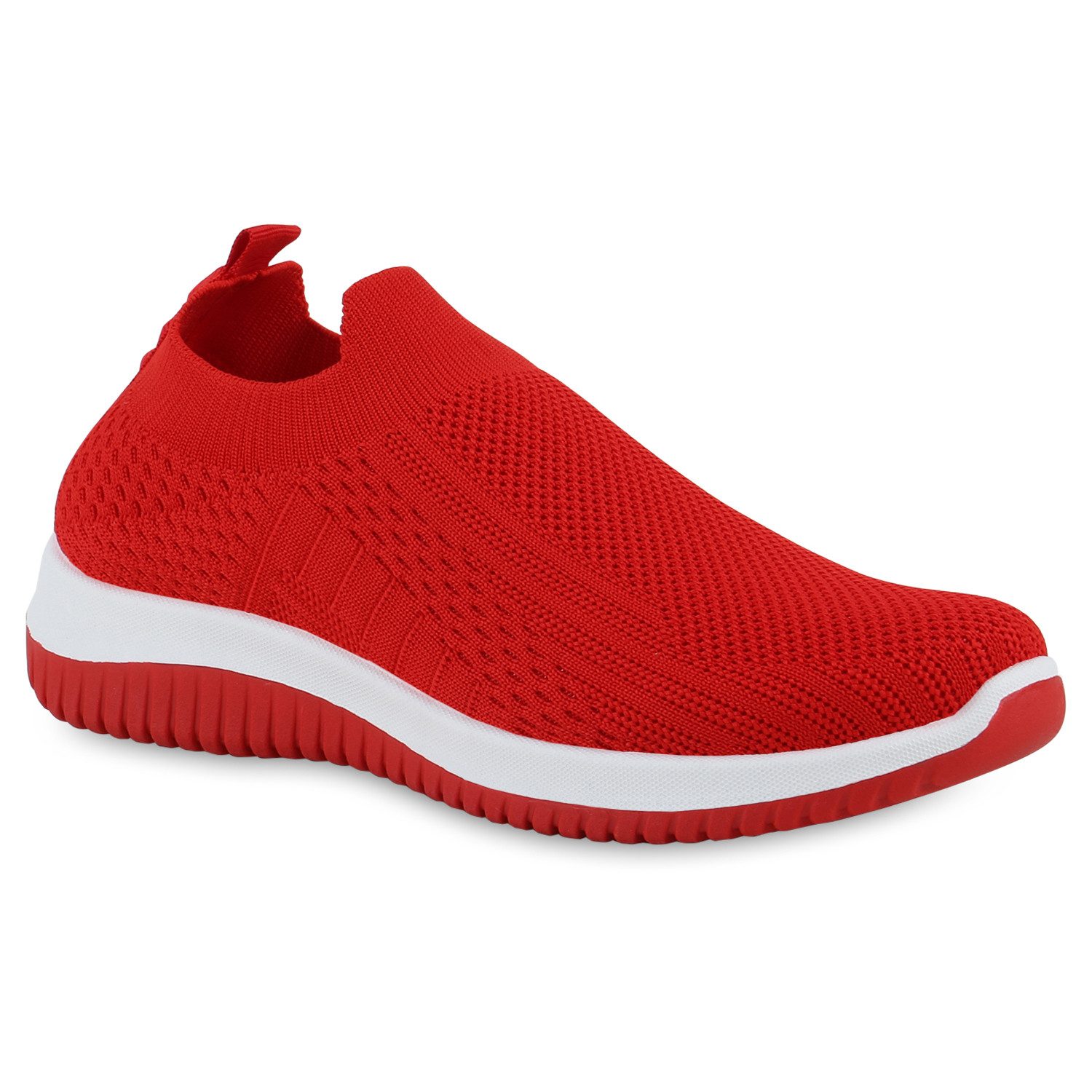 VAN HILL 21723839 EM HD-36 Damen Sportschuhe Red 39 Slip-On Sneaker Damen Slip Ons Sportschuhe Sportliche Strick Profil-Sohle