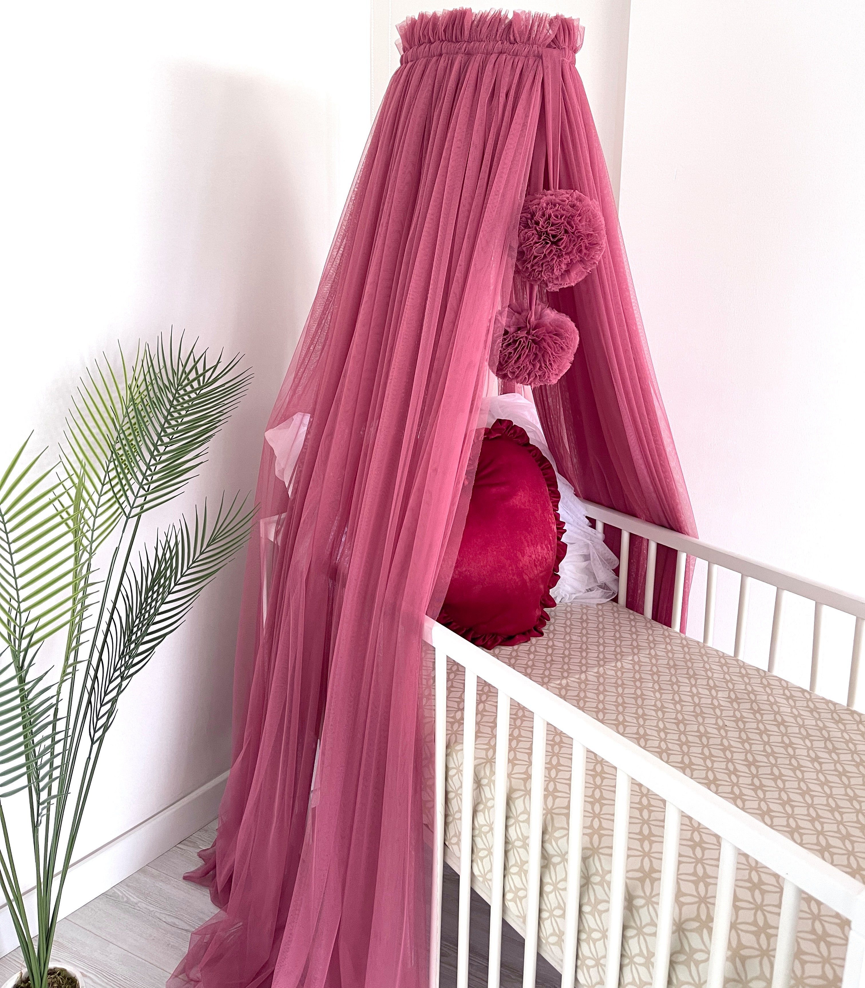 Baby Fancyroom Bedhemel voor babybed, prinses babywieg, muggennet, bijzetbed hemel, babykamer decoratie, baldakijn kinderkamer van premium tule