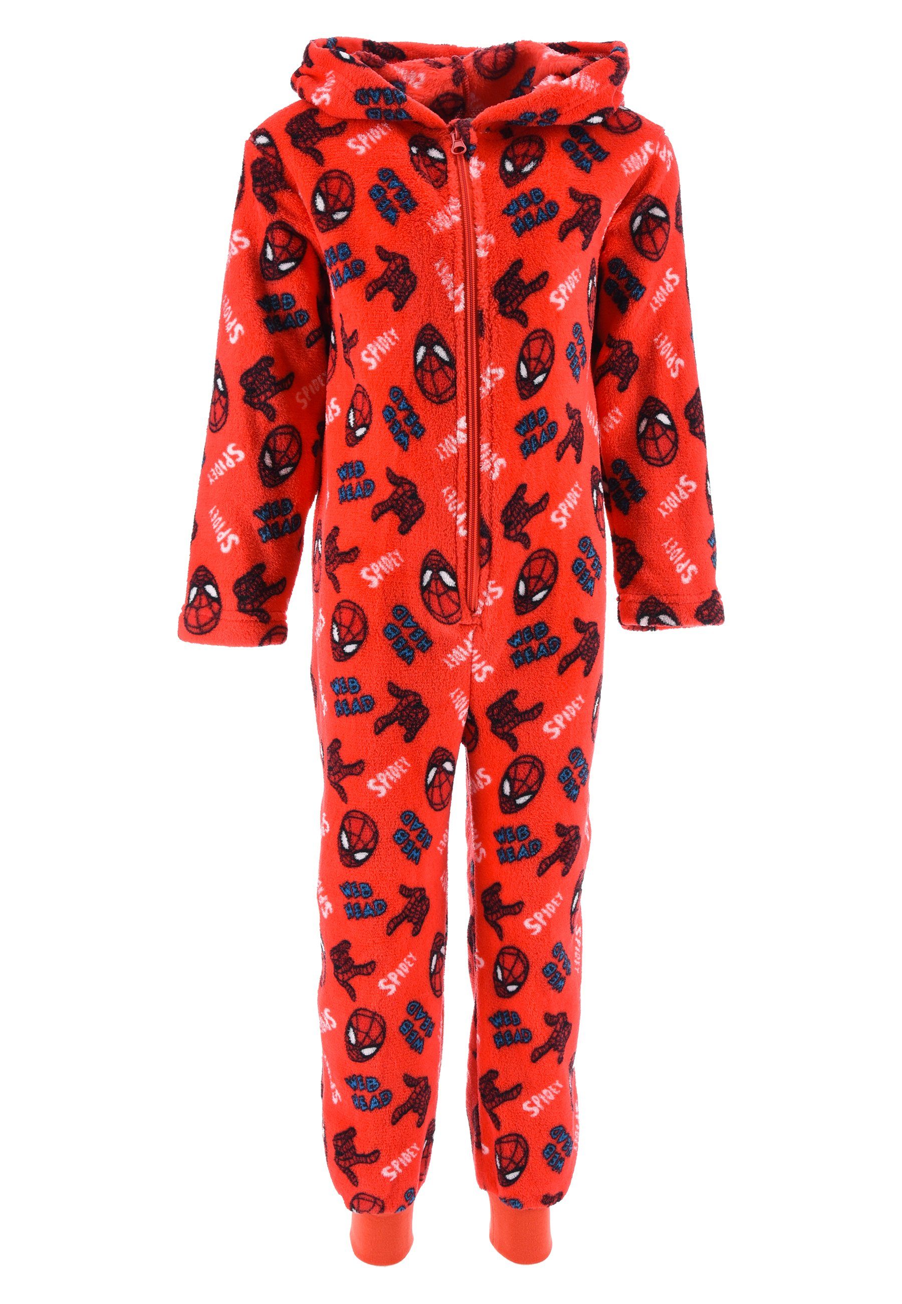 Spiderman Schlafanzug Schlaf Overall Pyjama langarm Schlafanzug Rot