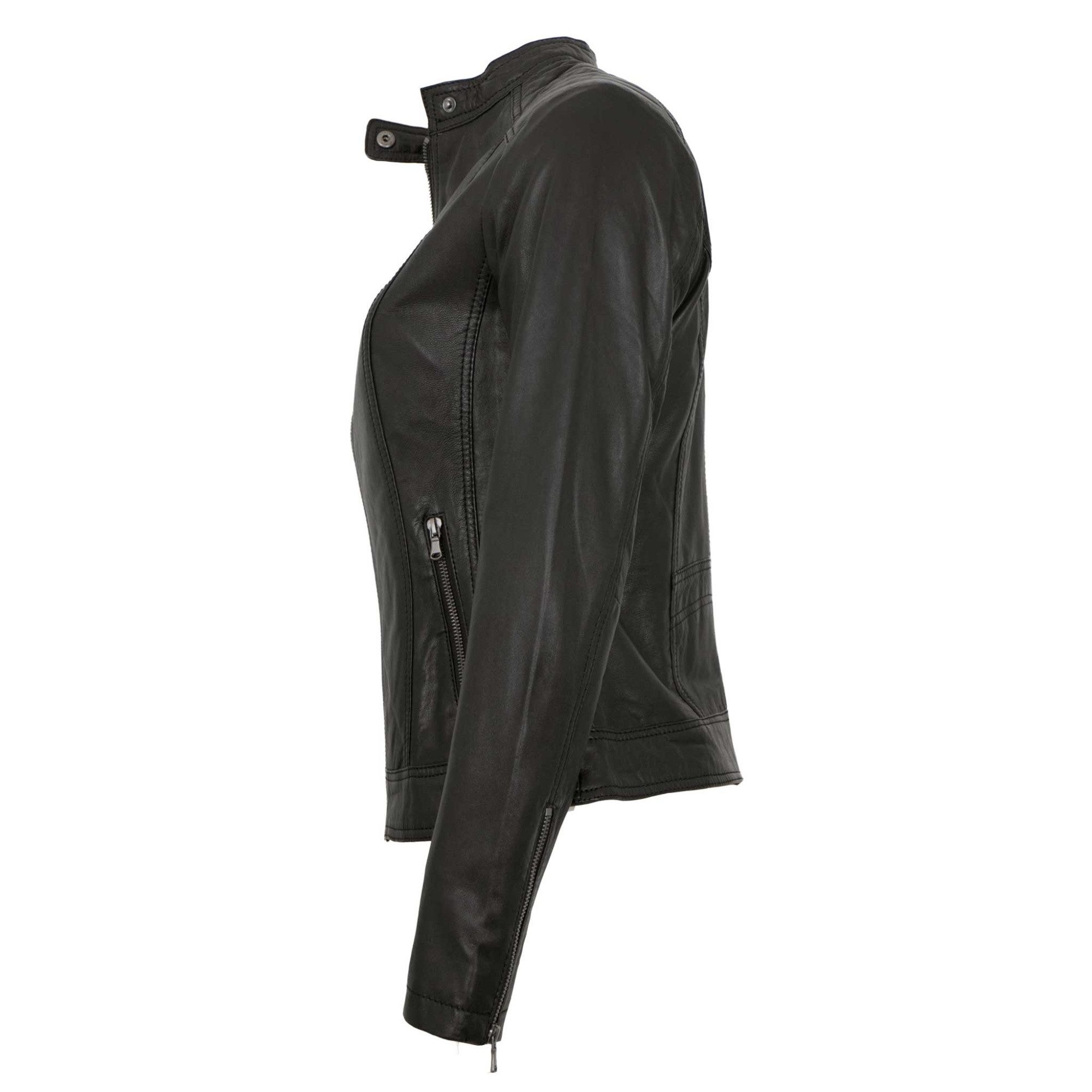 7eleven Lederjacke Marylin 7eleven - Damen Lederjacke Lammnappa schwarz