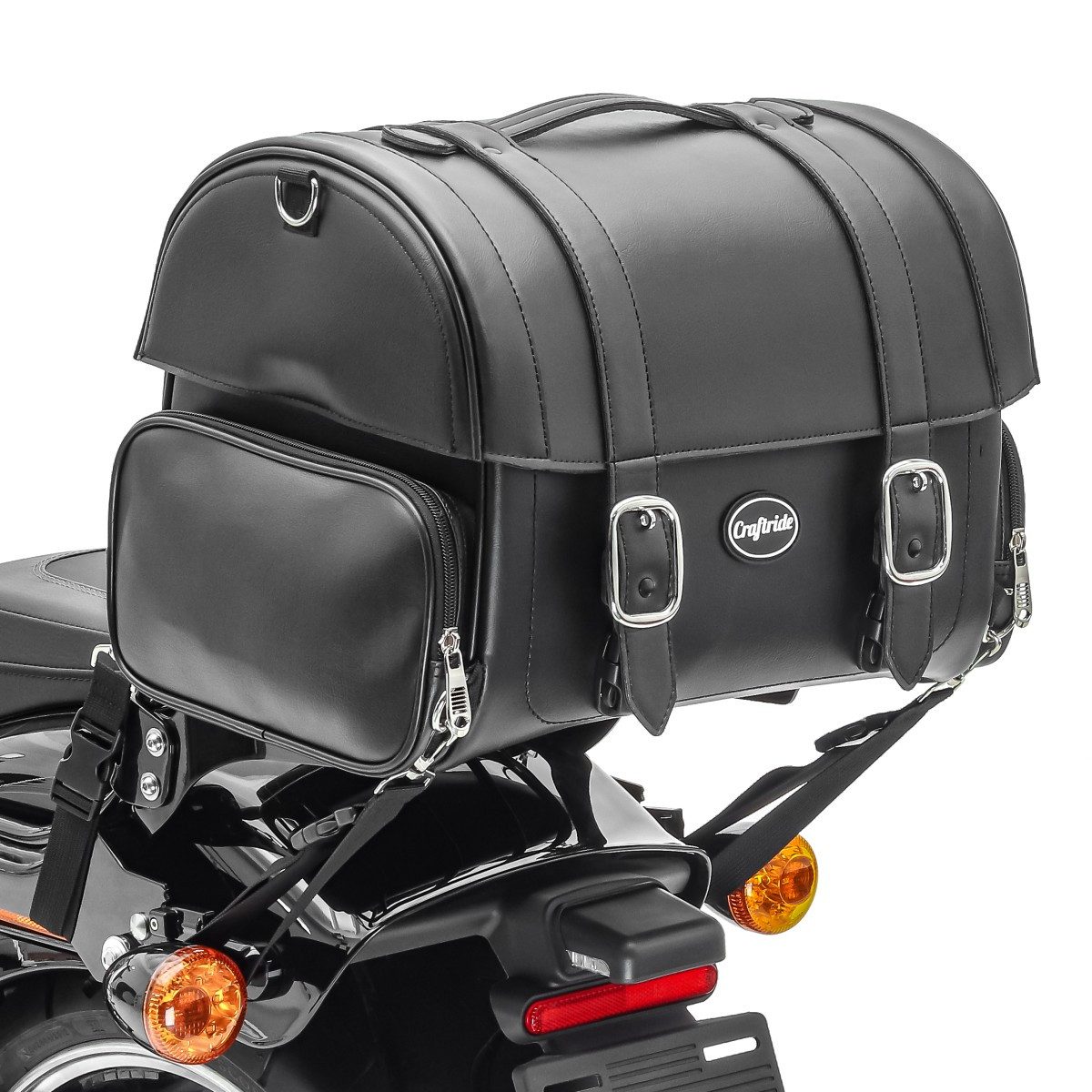 Craftride Reisetasche Sissybar XS3 + Hecktasche FP für Honda Rebel 500 17-26 mit Gepäckträge