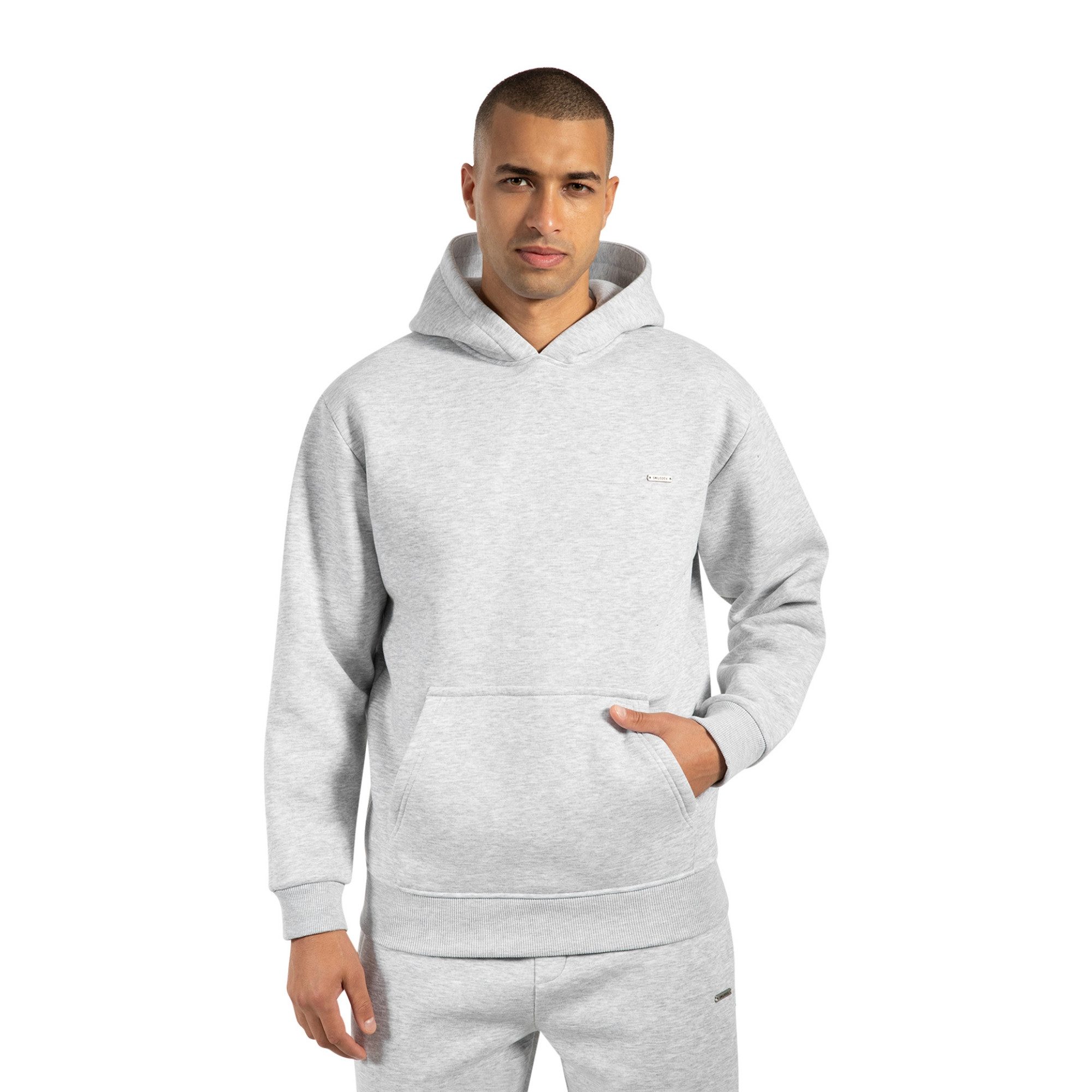 Hoodie Ilyas, Regular Fit Kapuzen Pullover, weicher Stoff, Metallabel