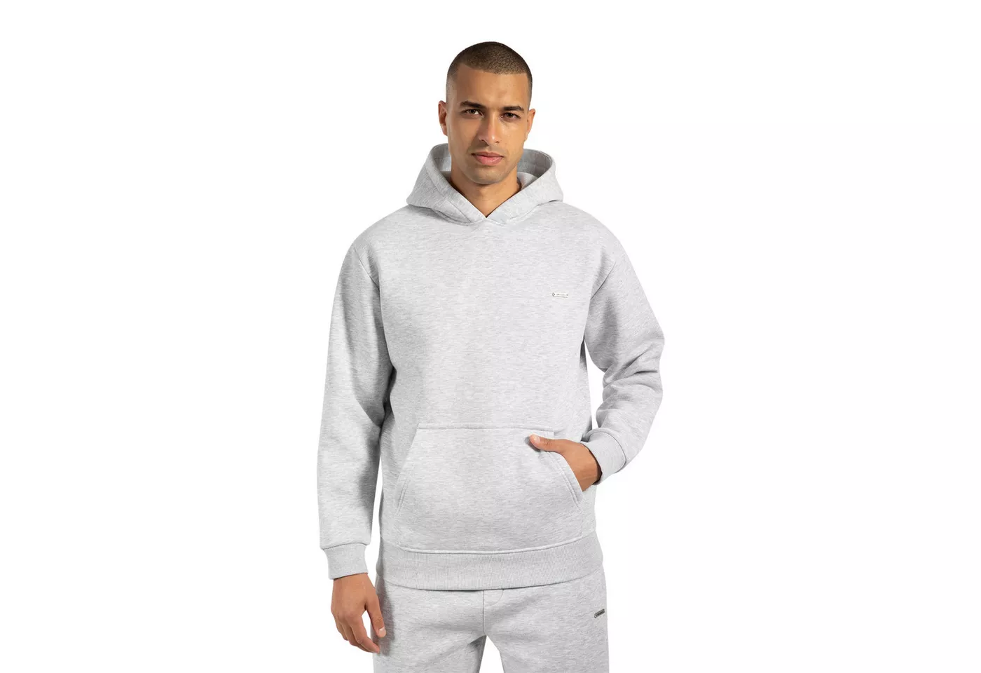Smilodox Hoodie Ilyas, Regular Fit Kapuzen Pullover, weicher Stoff, Metallabel hochwertig & komfortabel vielseitiges Sweatshirt Bündchen Sport Alltag