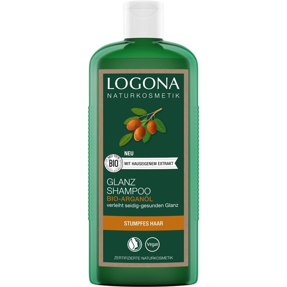 LOGONA Haarshampoo Glanz Shampoo Bio-Arganöl, 250 ml