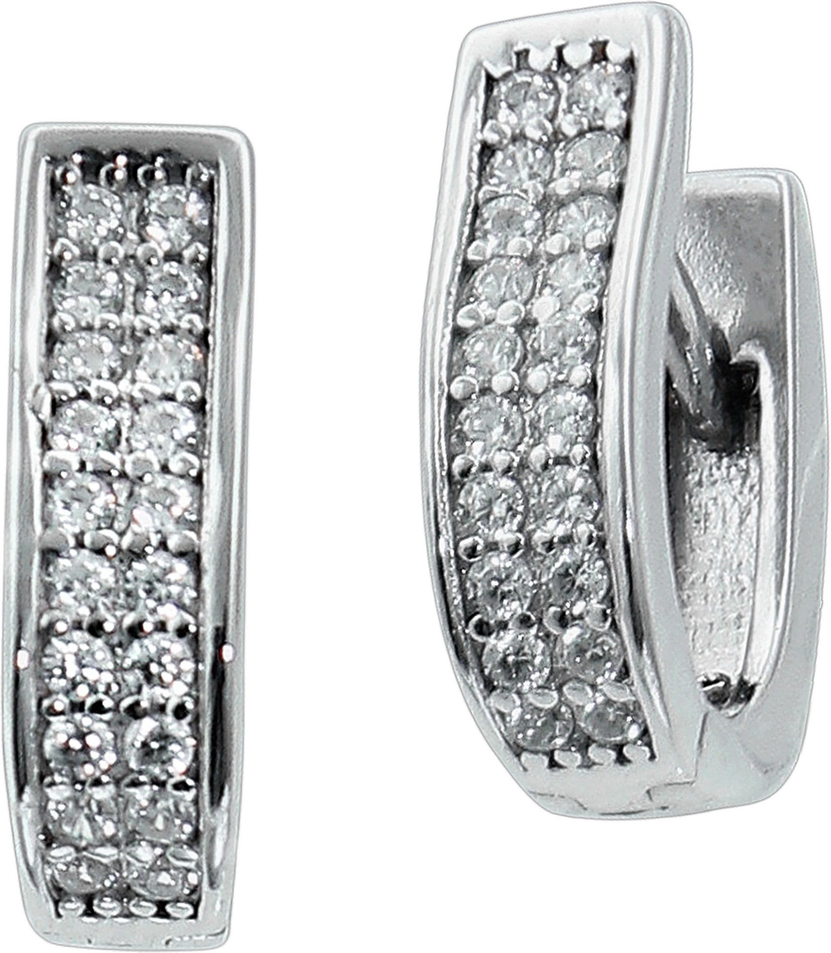 SilberDream Paar Creolen SilberDream weiß Double Ohrringe Zirkonia (Creolen günstig online kaufen