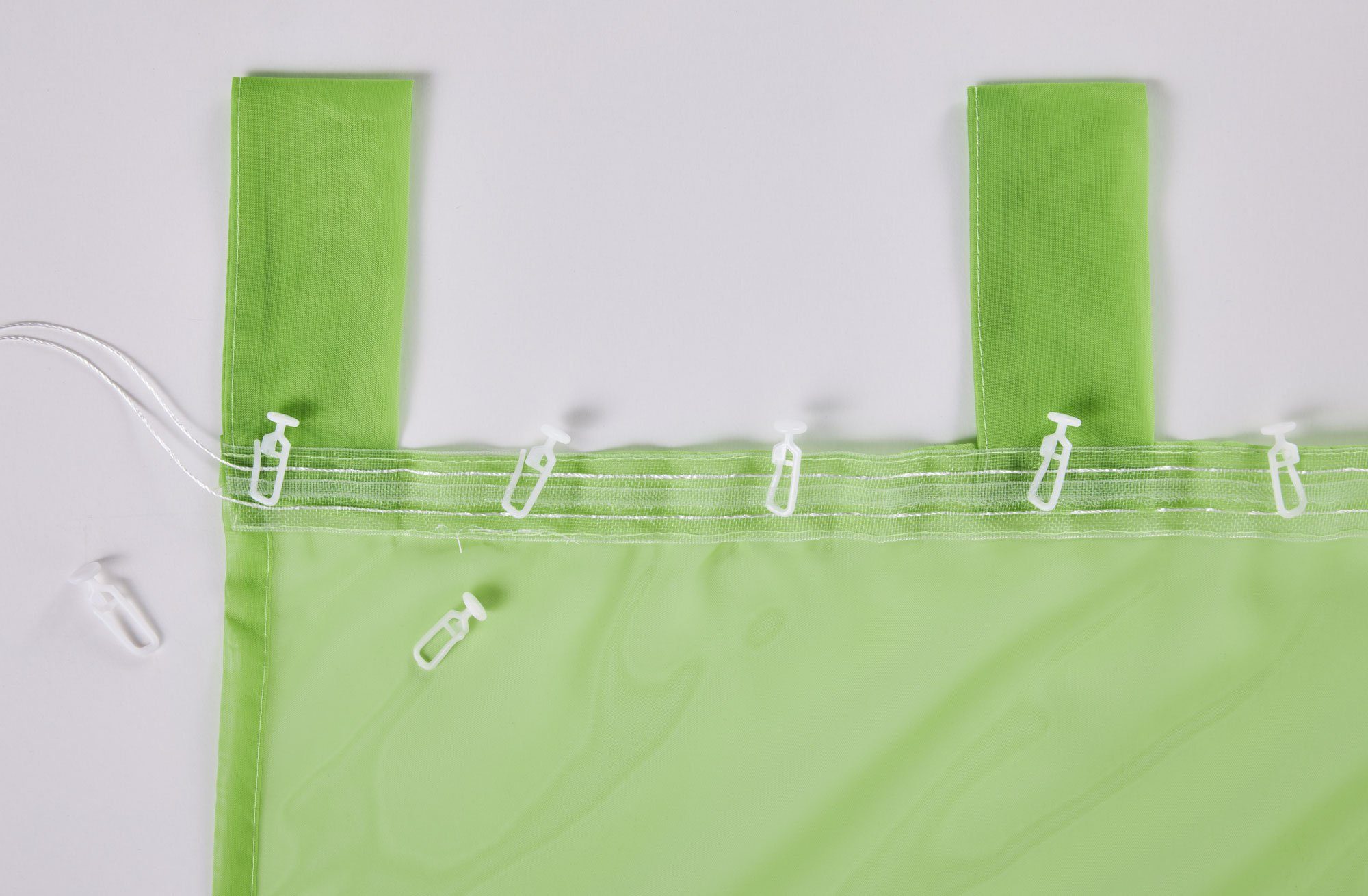 Apfelgrün Schlaufe Vorhang Bleibandabschluss Transparent transparent, (2 St), 61000CN Set Gardinenbox, Gardine, Voile Höhen verschiedene