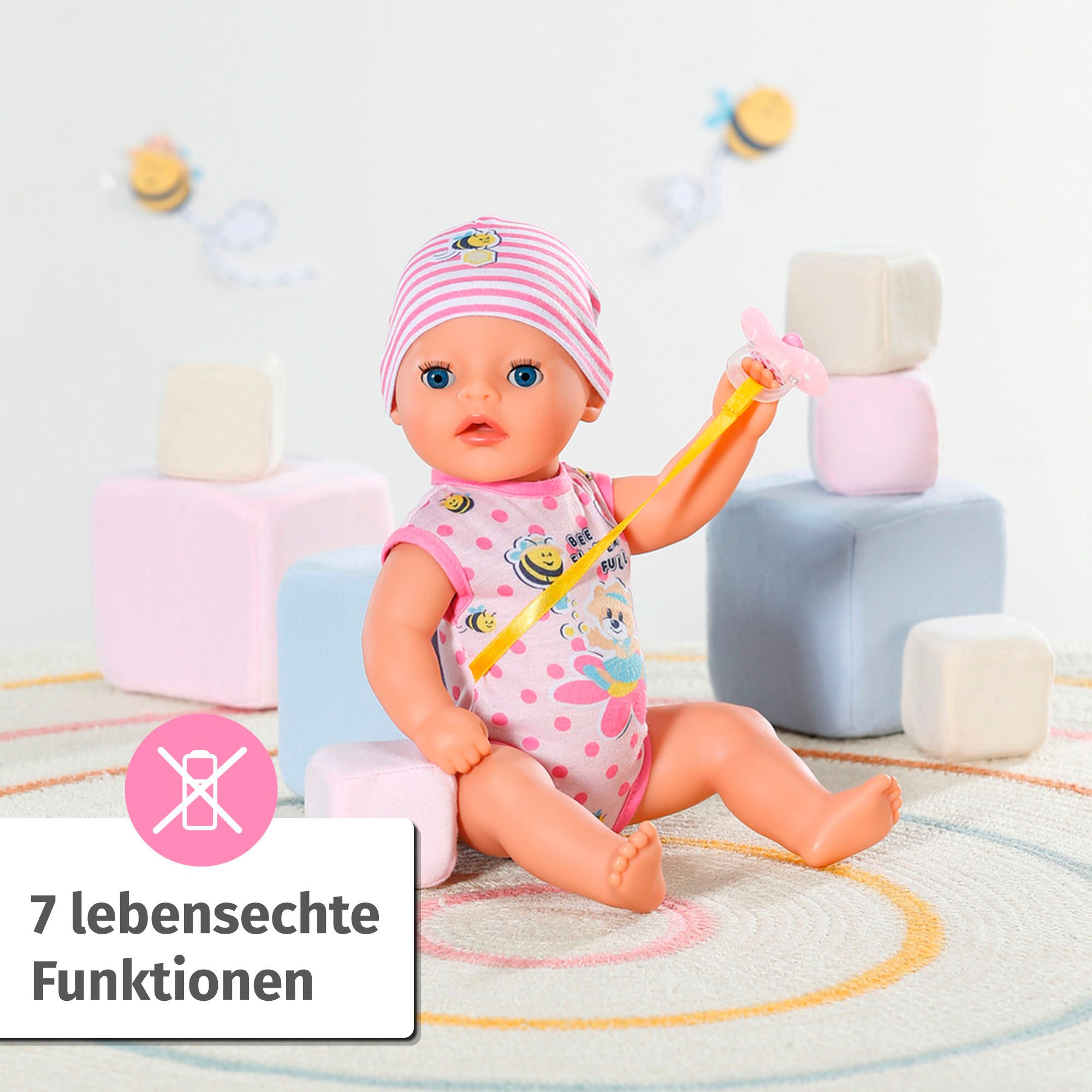 Baby Born Babypuppe Little Baby Girl, Lena, 36 cm, mit 7 Funktionen