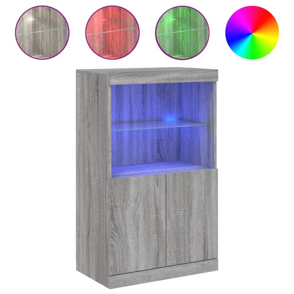 vidaXL Sideboard Sideboard mit LED-Leuchten Grau günstig online kaufen