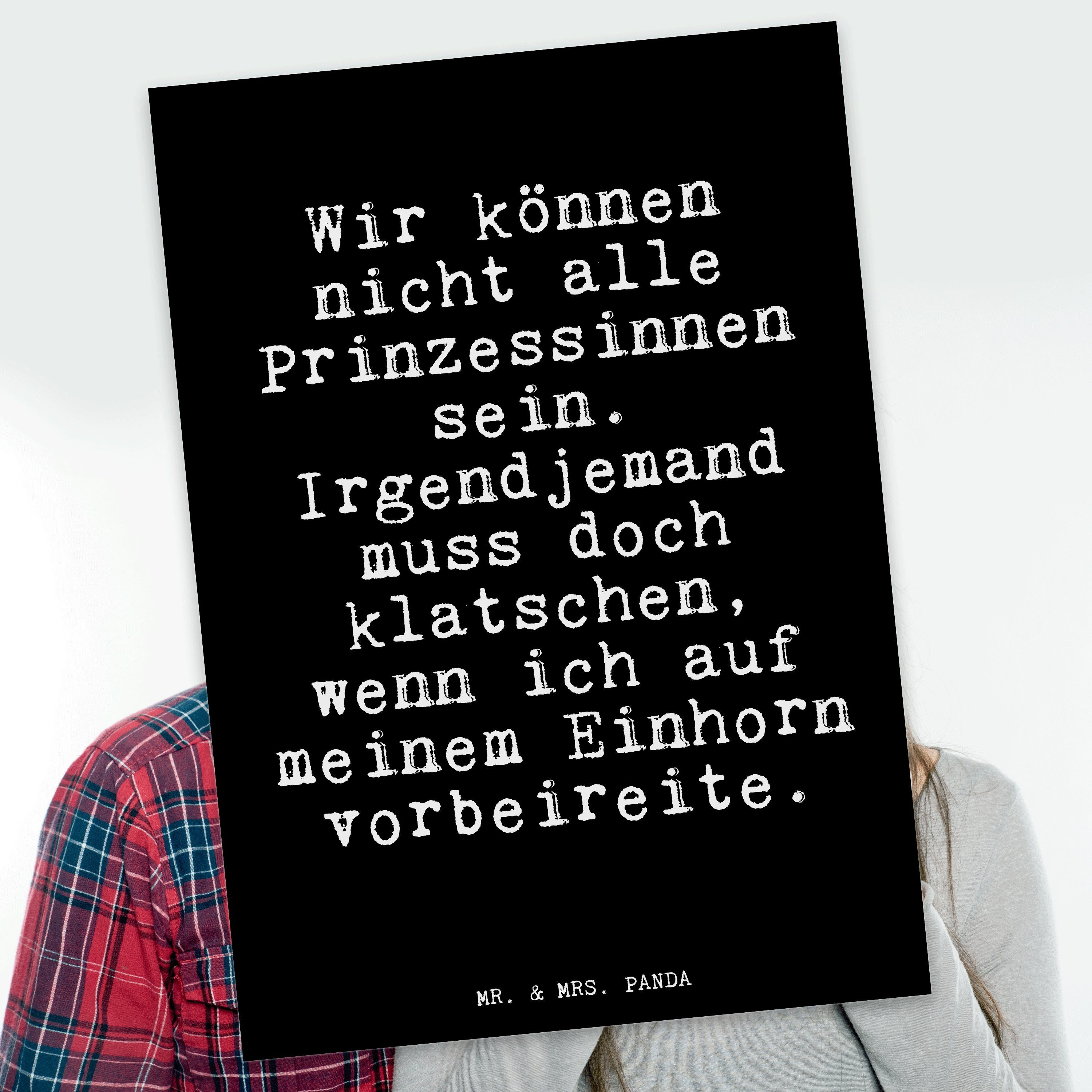 Mr. & Mrs. Panda Postkarte »Wir können nicht alle... Schwarz