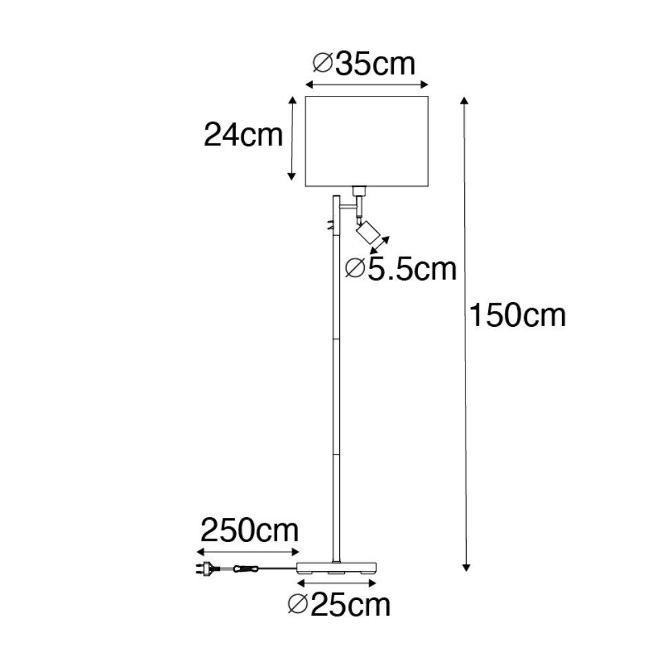 Qazqa LED Leselampe Jelena, ohne Leuchtmittel, Warmweiß, QAZQA Lese­leuchte, e27, Schwarz, Stahl, Modern