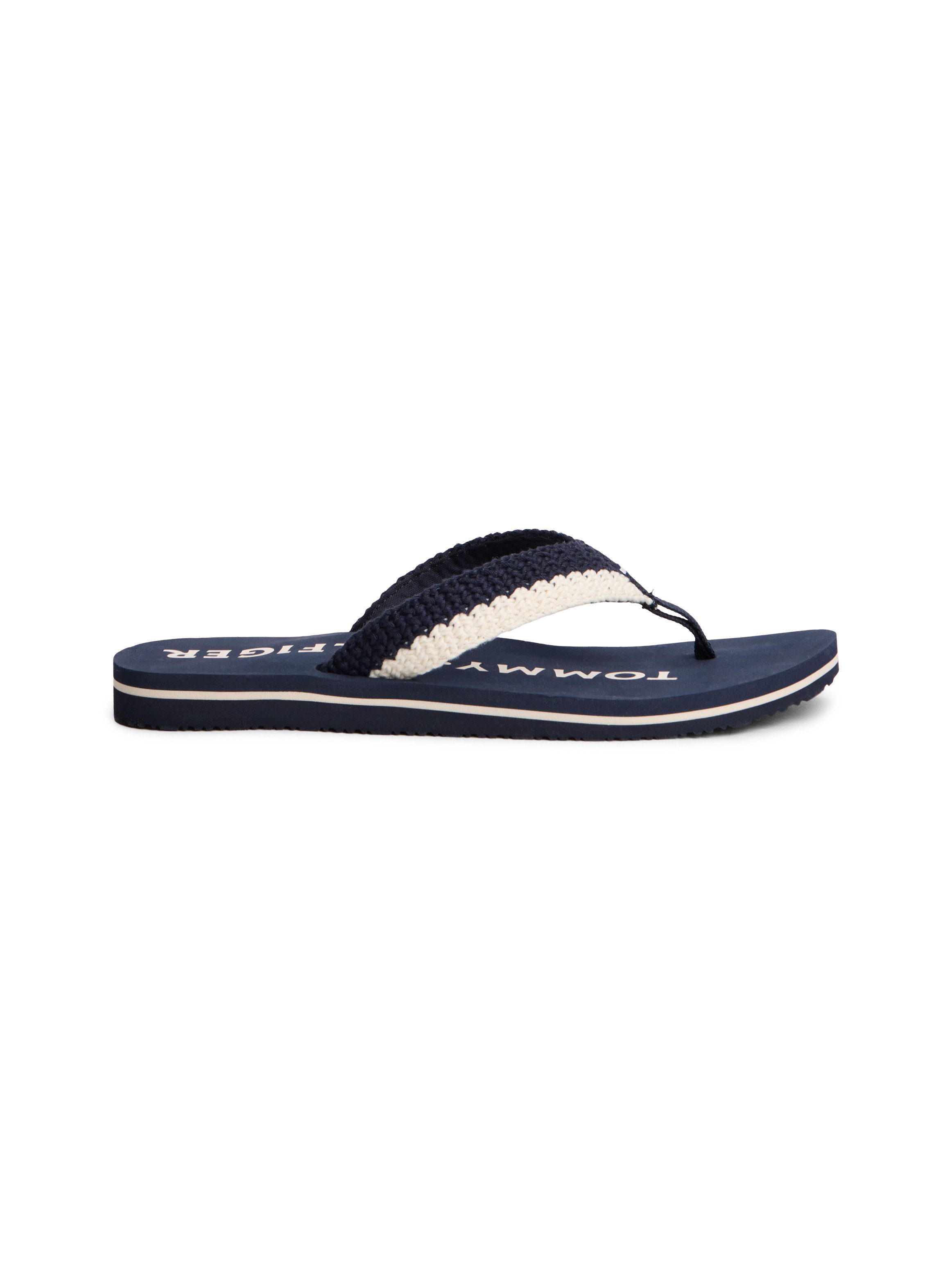Tommy Hilfiger TH CROCHET SUMMER SANDAL Zehentrenner Dianette, Strandschuh in sommerlicher Häkeloptik – Bild 4 von 5
