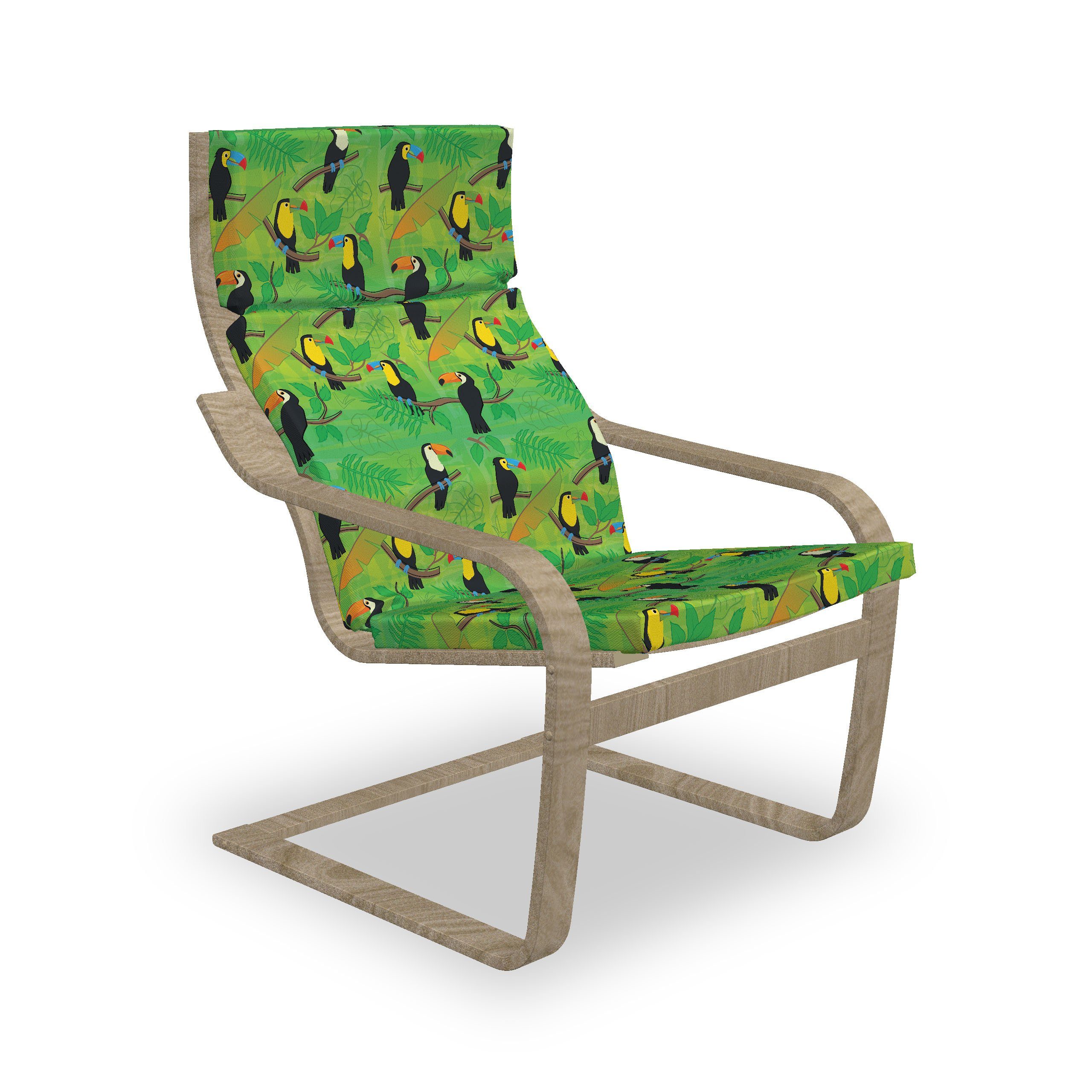 bestimmt Abakuhaus Stuhlkissen Sitzkissen mit Blättern mit und Wald auf Tropical Reißverschluss, Tukane Stuhlkissen Hakenschlaufe