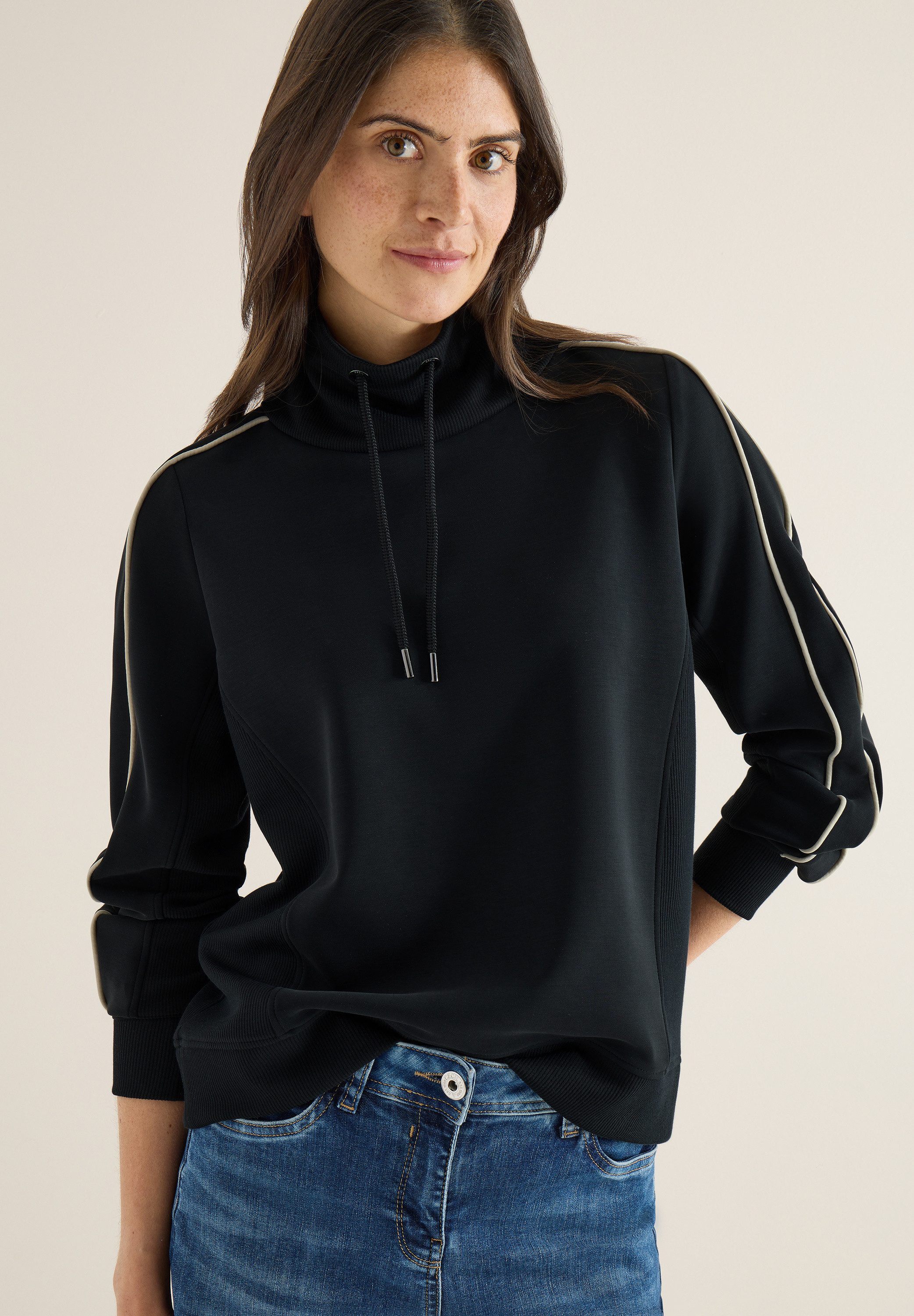 CECIL Sweatshirt Langarm mit Tapedetails